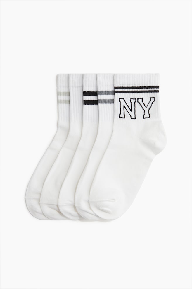 Pack de 5 calcetines - Blanco/NY/Blanco/Negro/Marrón oscuro/Beige claro - 1