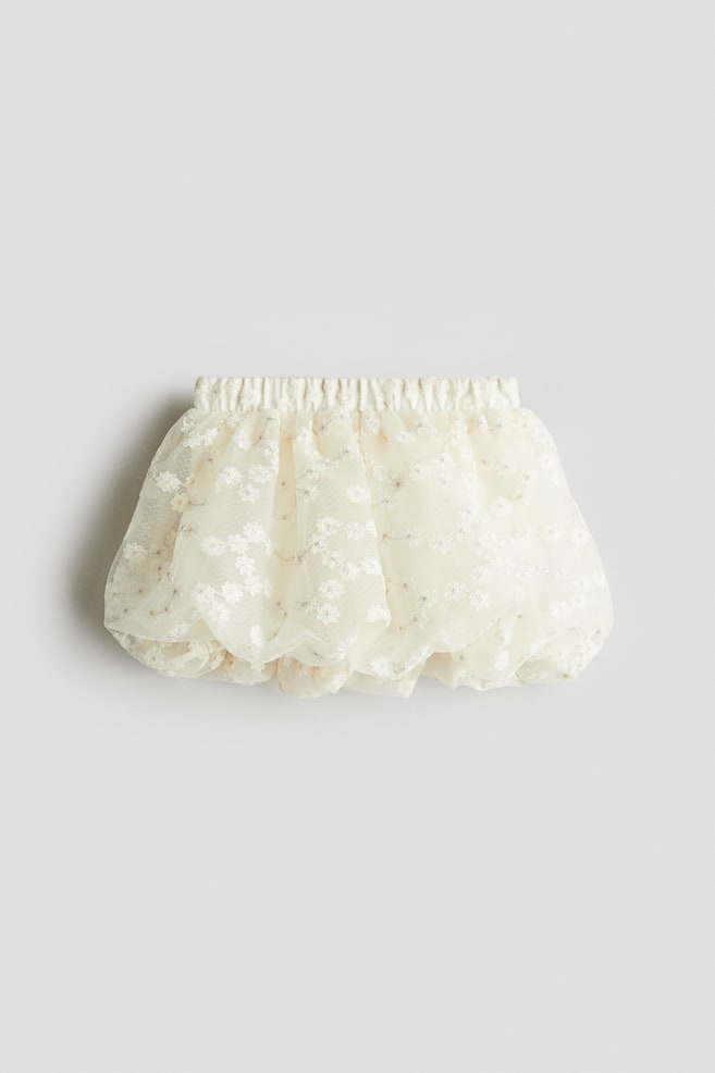 Tulle balloon skirt - Cream/Floral/Green/Floral - 1