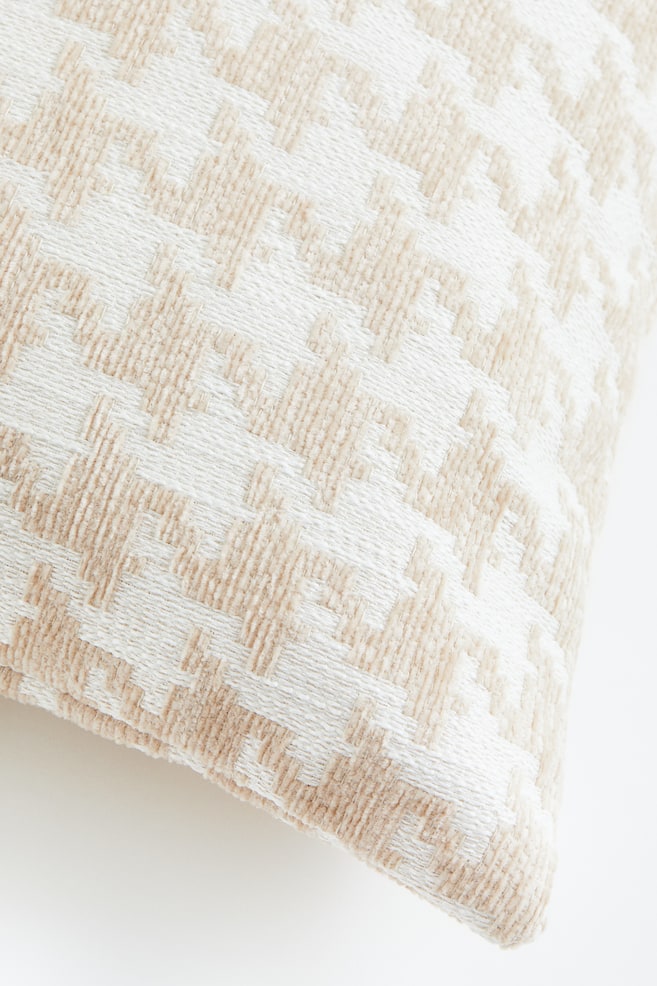 Jacquard-weave cushion cover - Light beige/Dogtooth-patterned - 2