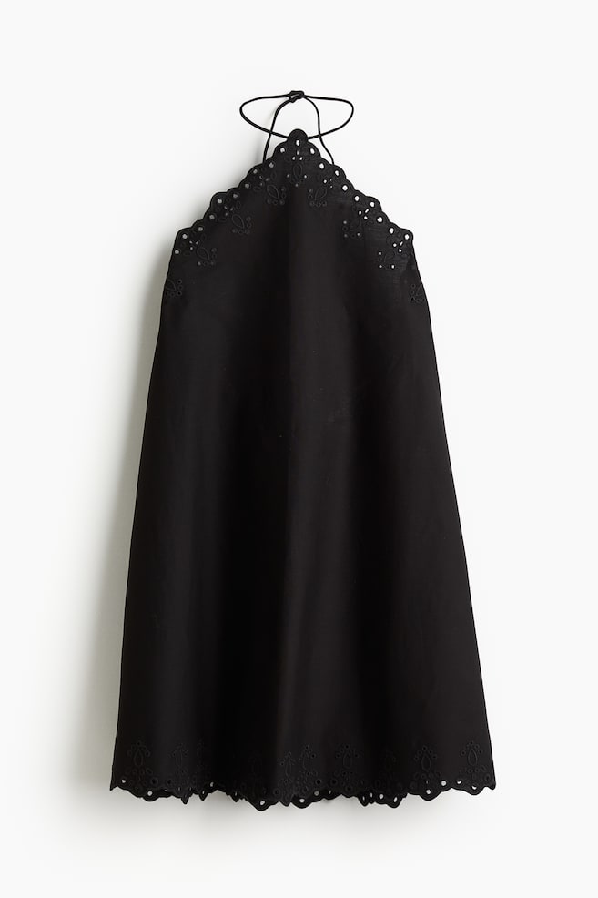 Strandkleid mit Broderie Anglaise - Schwarz - 1