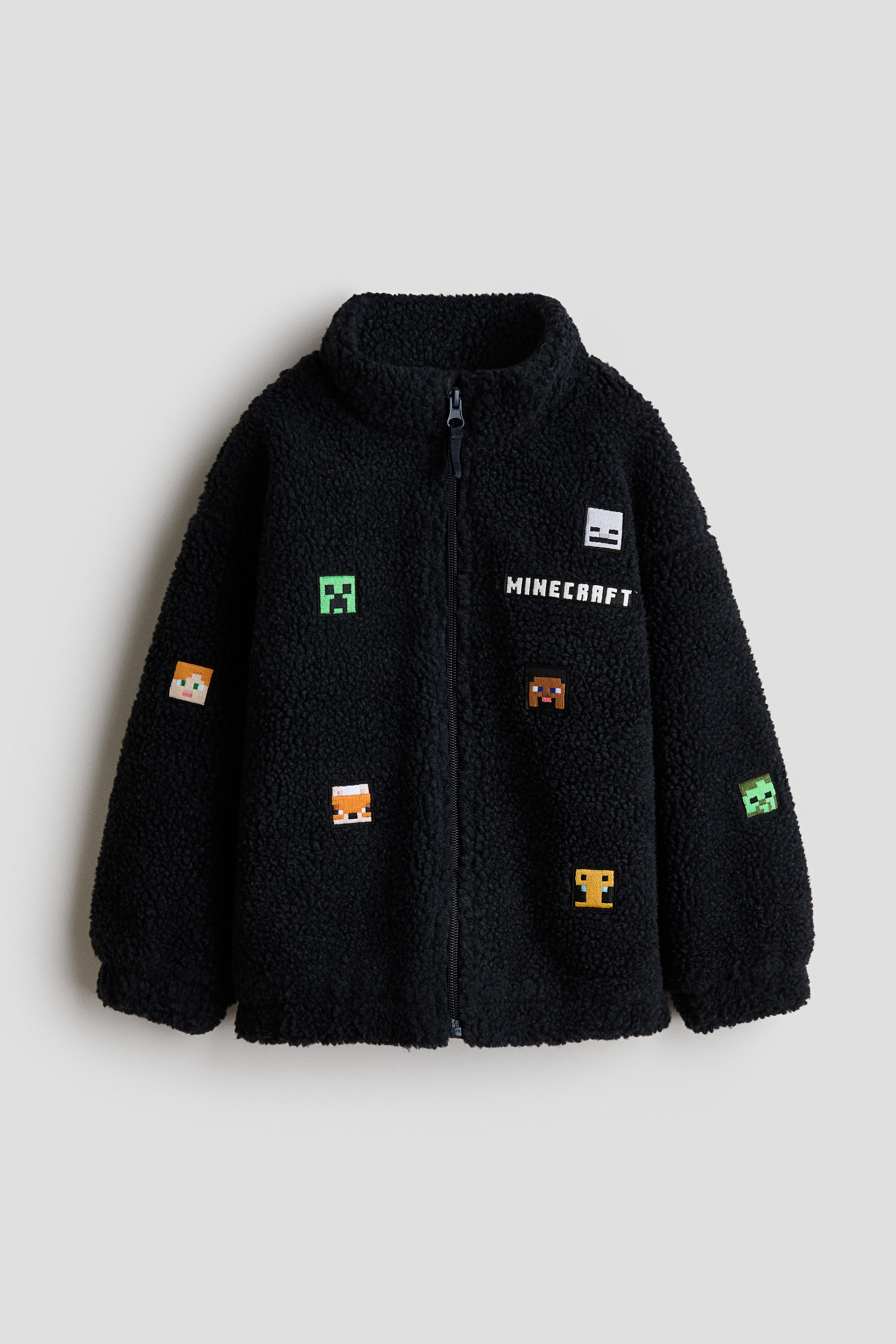 Appliquéd teddy jacketModel