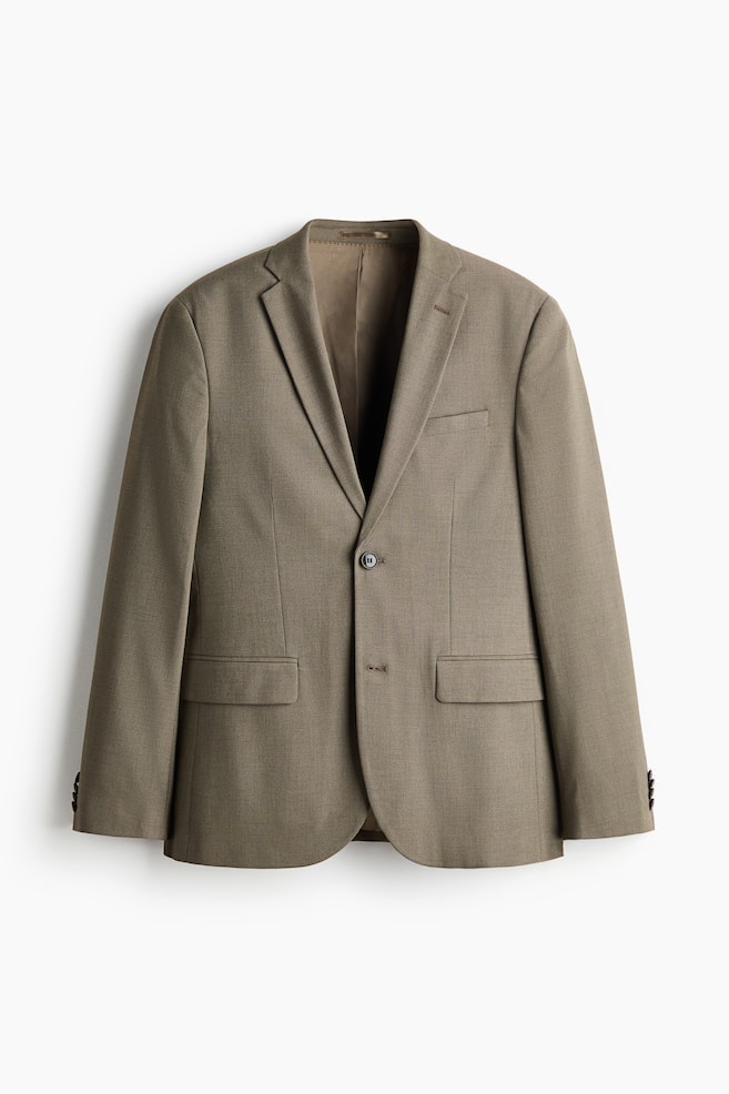 Slim-Fit Single-Breasted Jacket - Taupe/Beige/Khaki green - 1