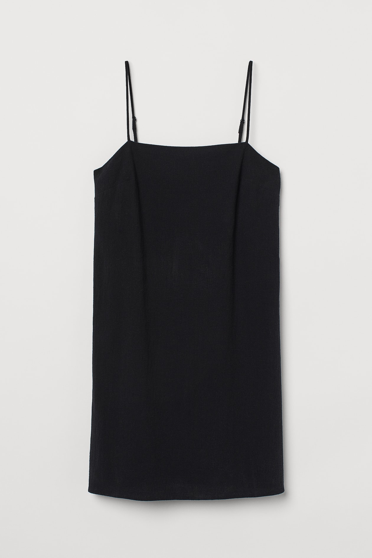 Cotton Dress - Square Neckline - Sleeveless - Black - Ladies | H&M US