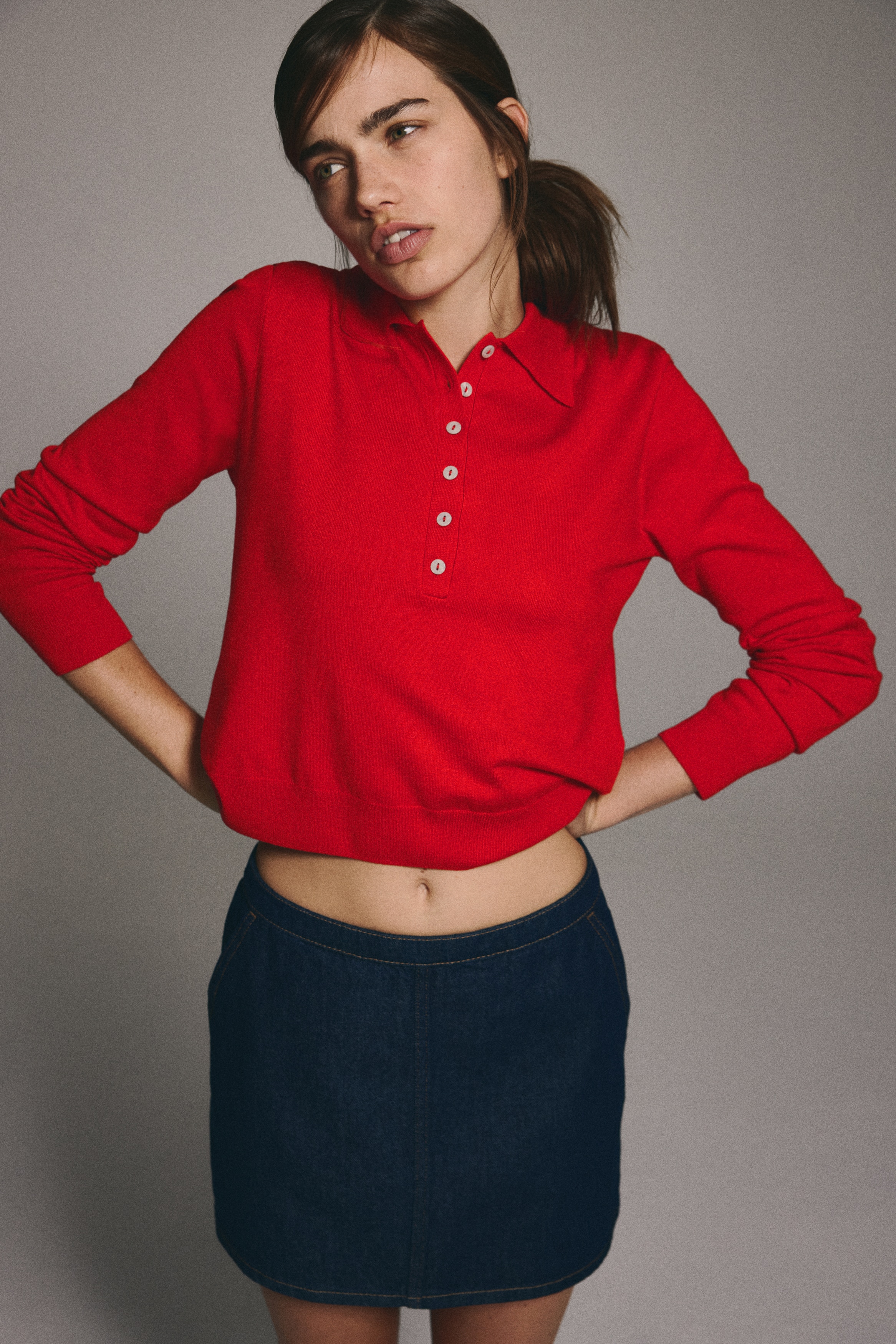 Long-sleeved polo shirt