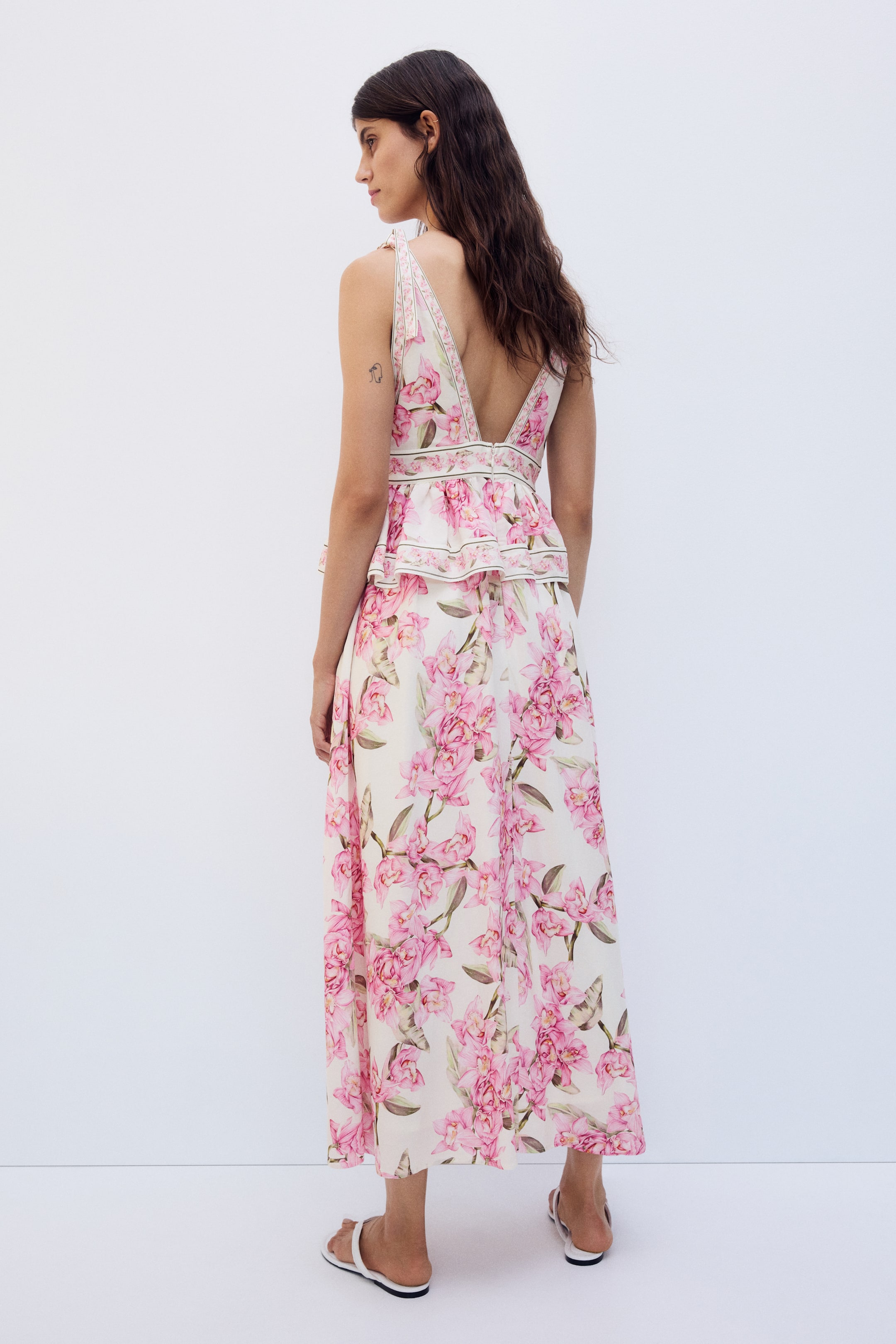 MAMA Linen-Blend Nursing Dress