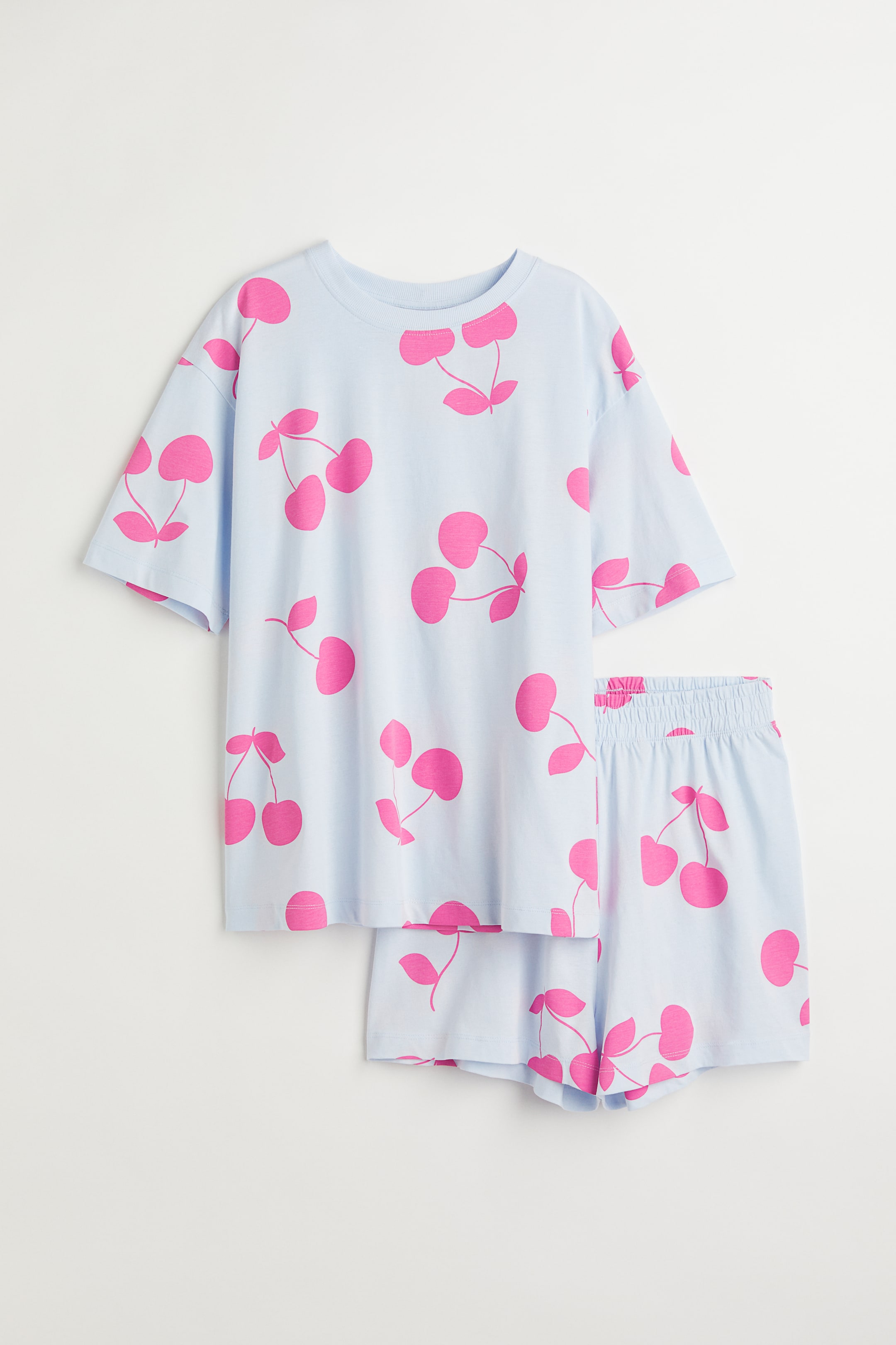View larger image: Jersey Pajamas - Light blue/cherries - Ladies | H&M PH 1