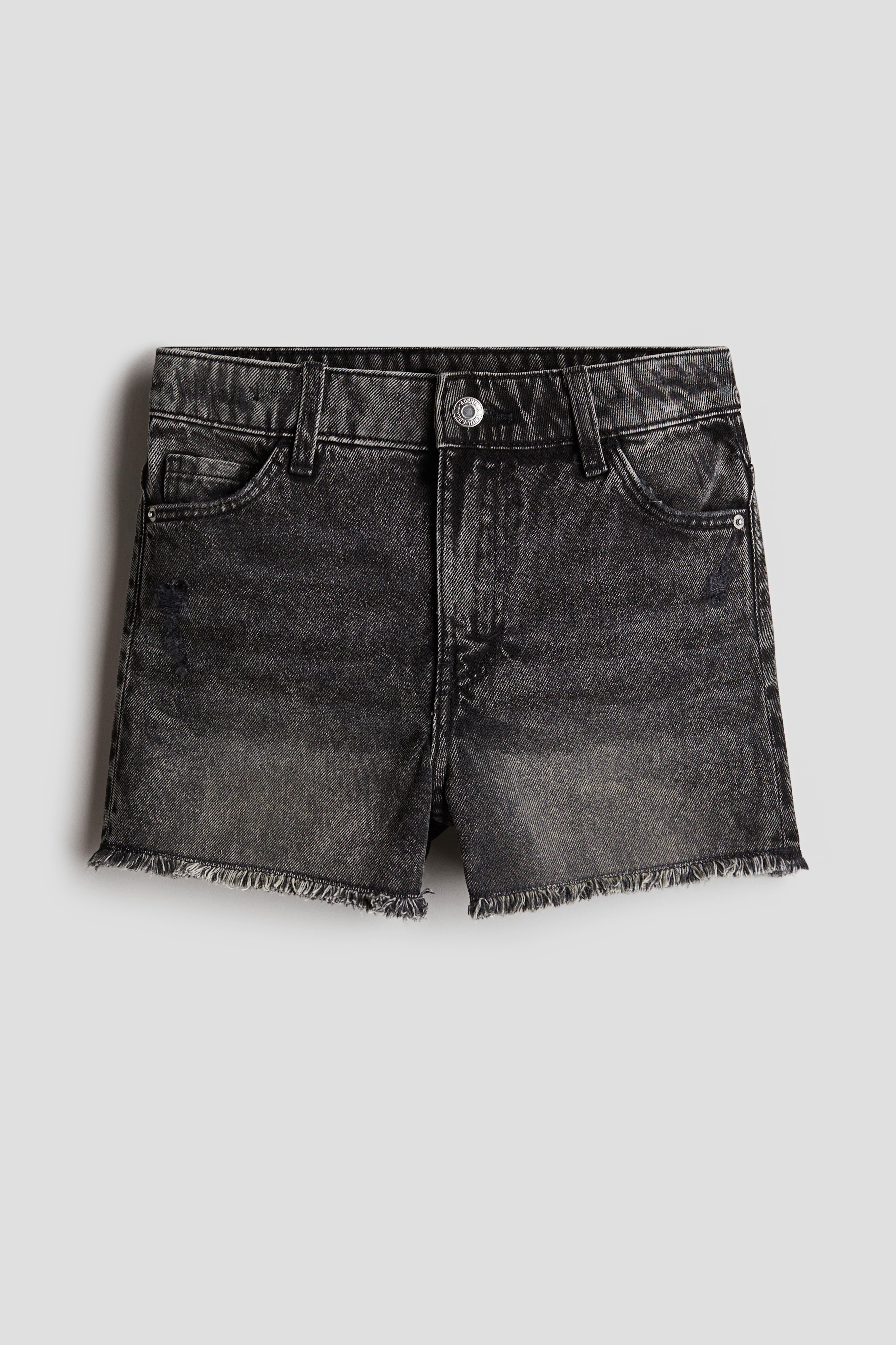 Faded fashion black jean shorts