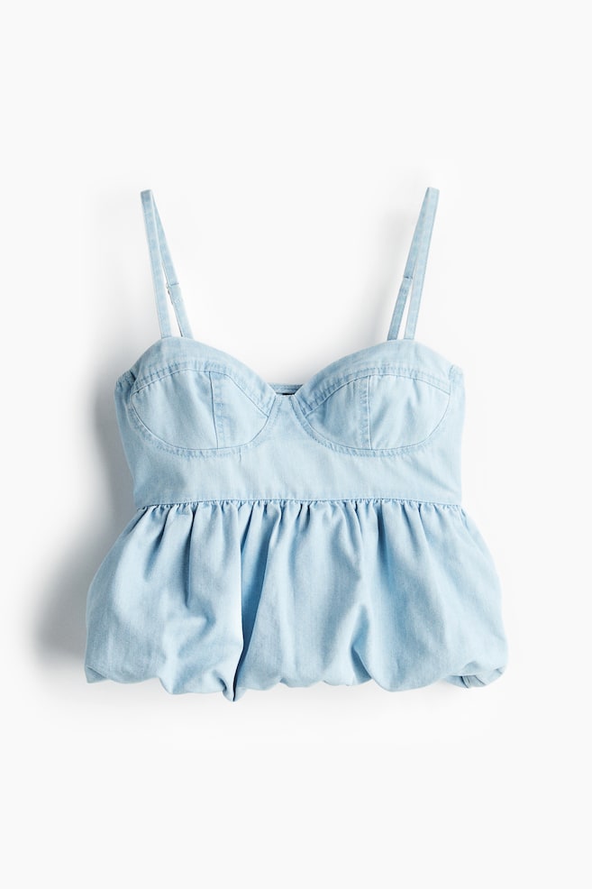 Denim bustier top - Pale denim blue - 1