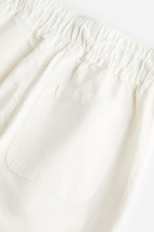 Pantalon Loose Fit en lin mélangé - Blanc/Noir/Vert kaki clair/Beige clair - 3