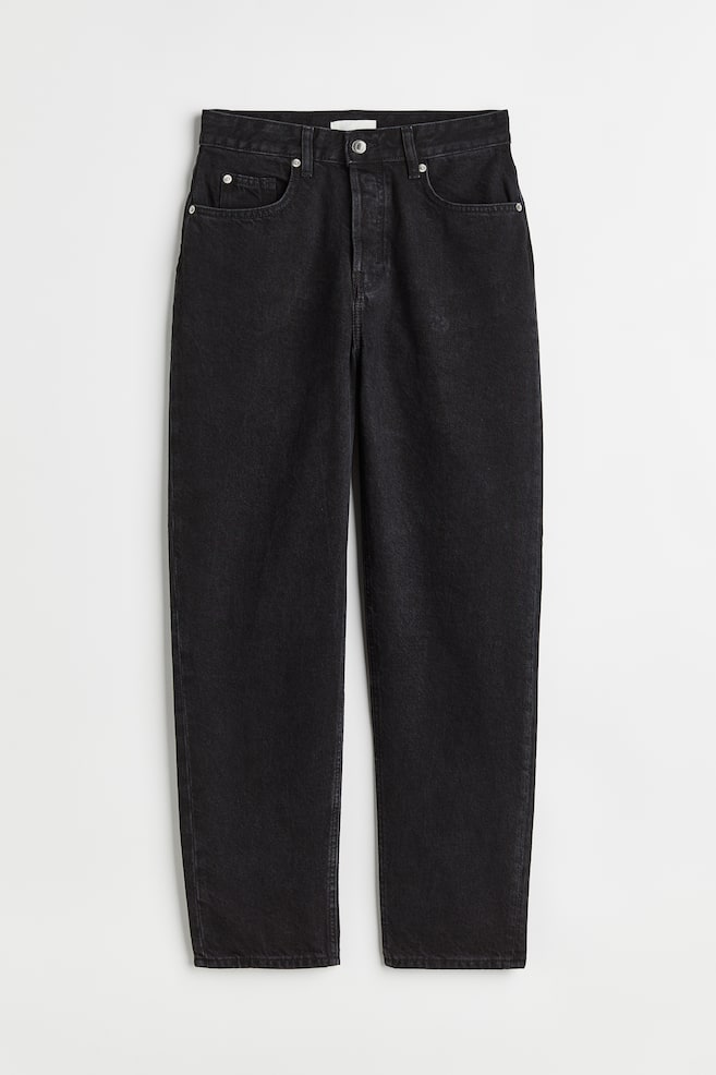 Tapered High Ankle Jeans - Mørkegrå/Denimblå - 1