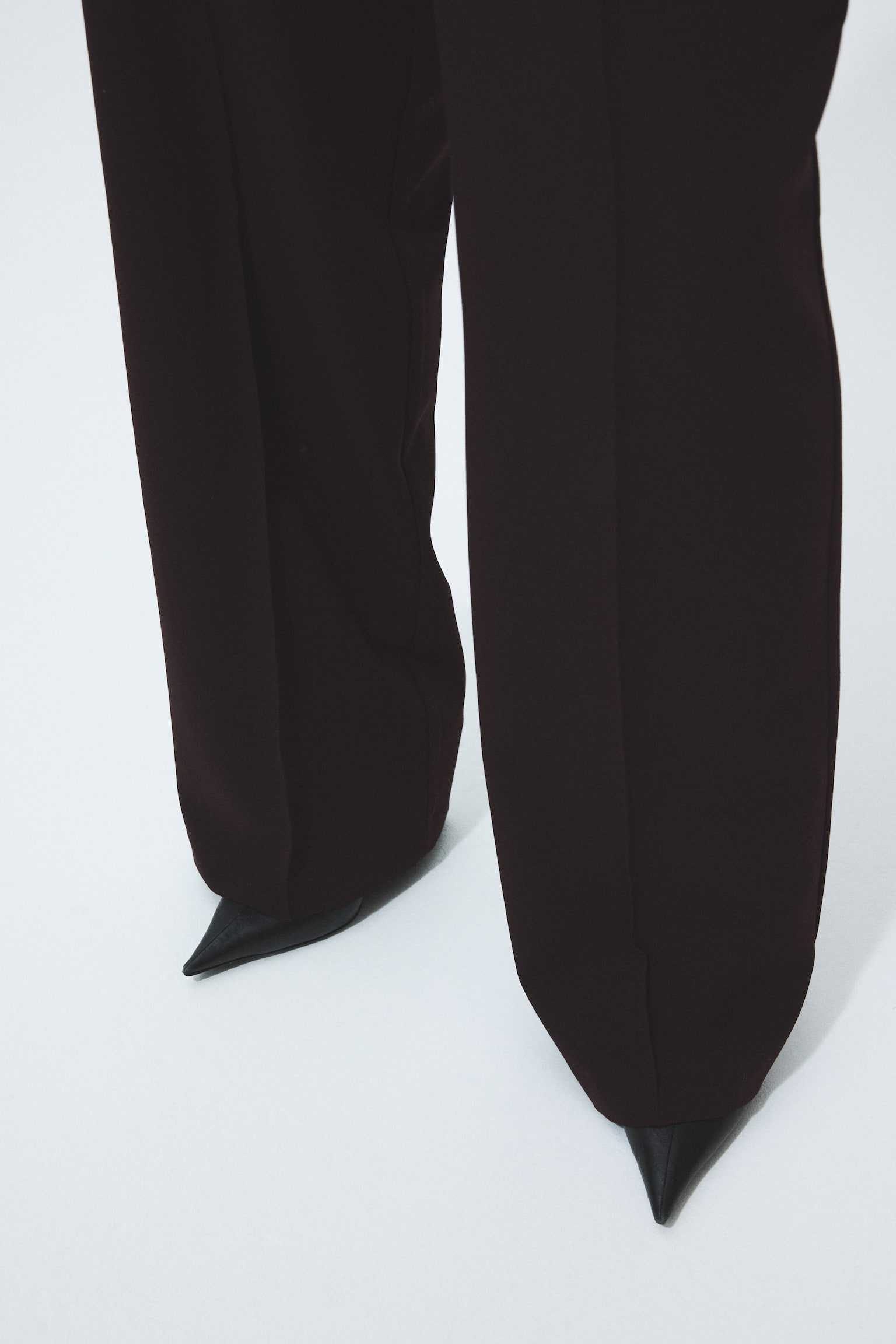Pantaloni eleganti con cintura - Marrone scuro/Beige - 6