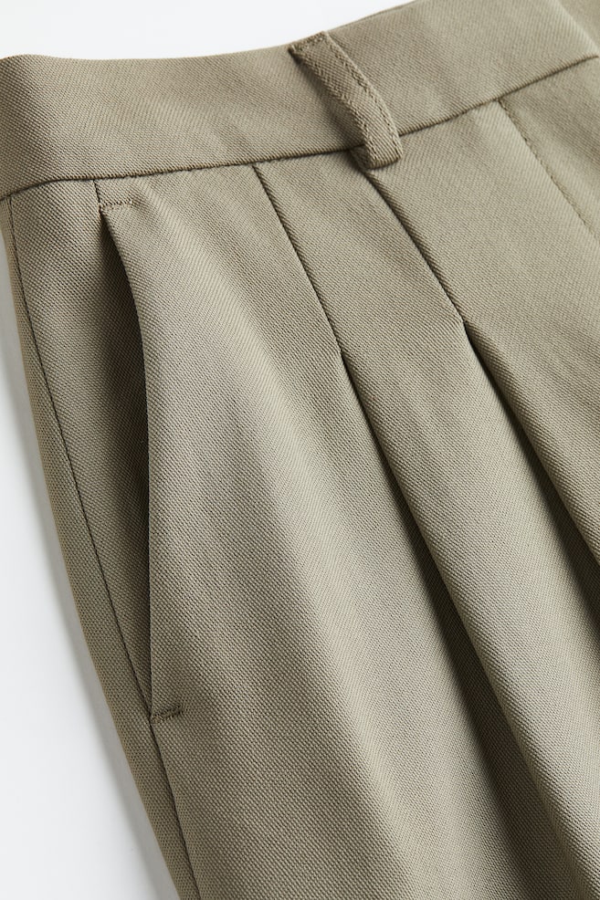 Stylede bukser i uldblanding - Salviegrøn/Sort - 7