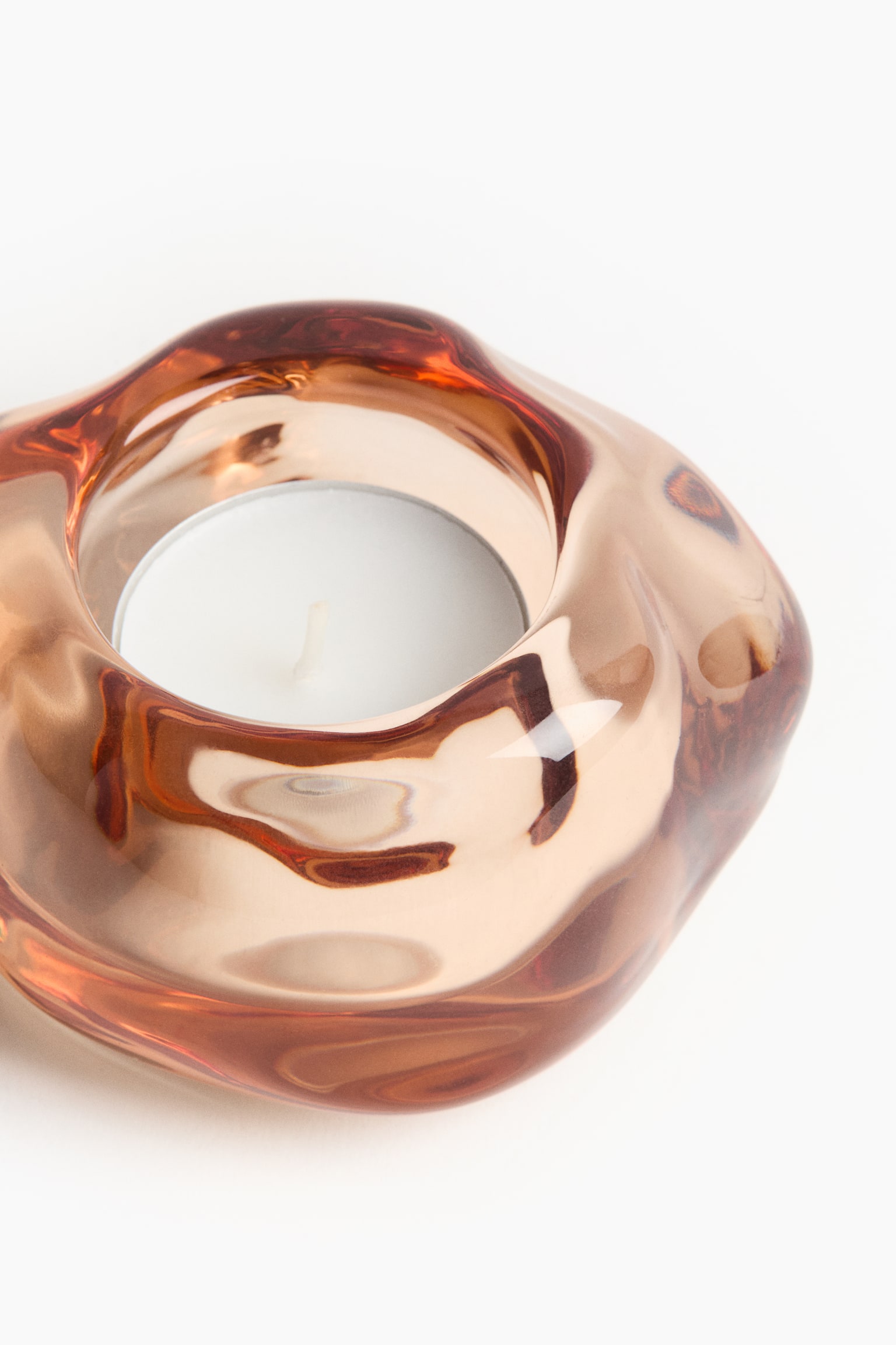 כלי זכוכית לנר חימום - ענבר/צהוב/שקוף - 2