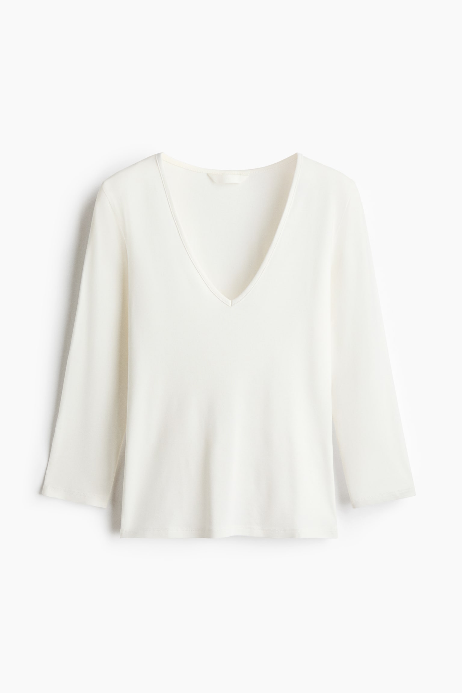 Top à encolure en V en viscose - Blanc/Noir/Rouge