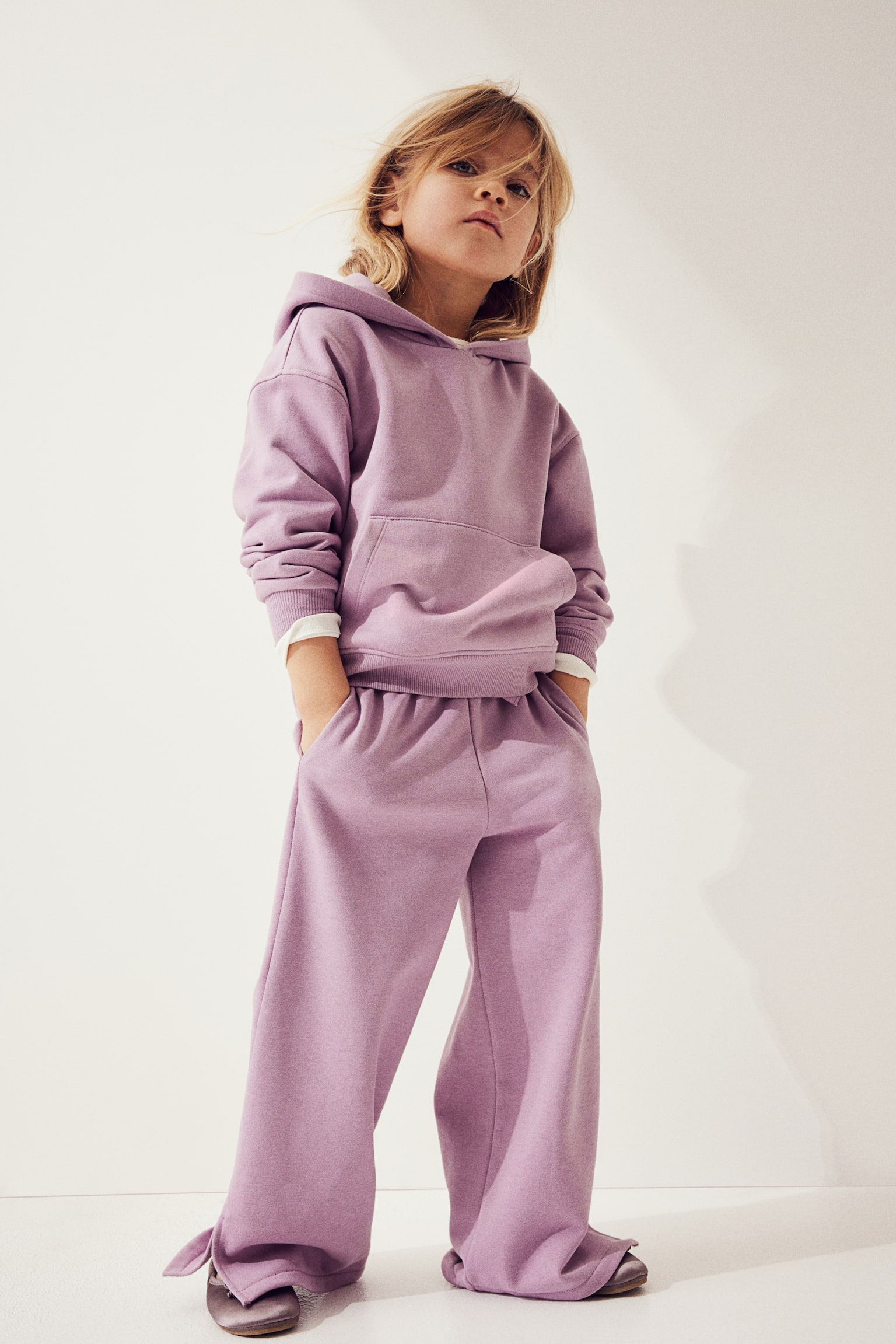 Oversized hoodie - Dusty purple/Light grey marl - 4