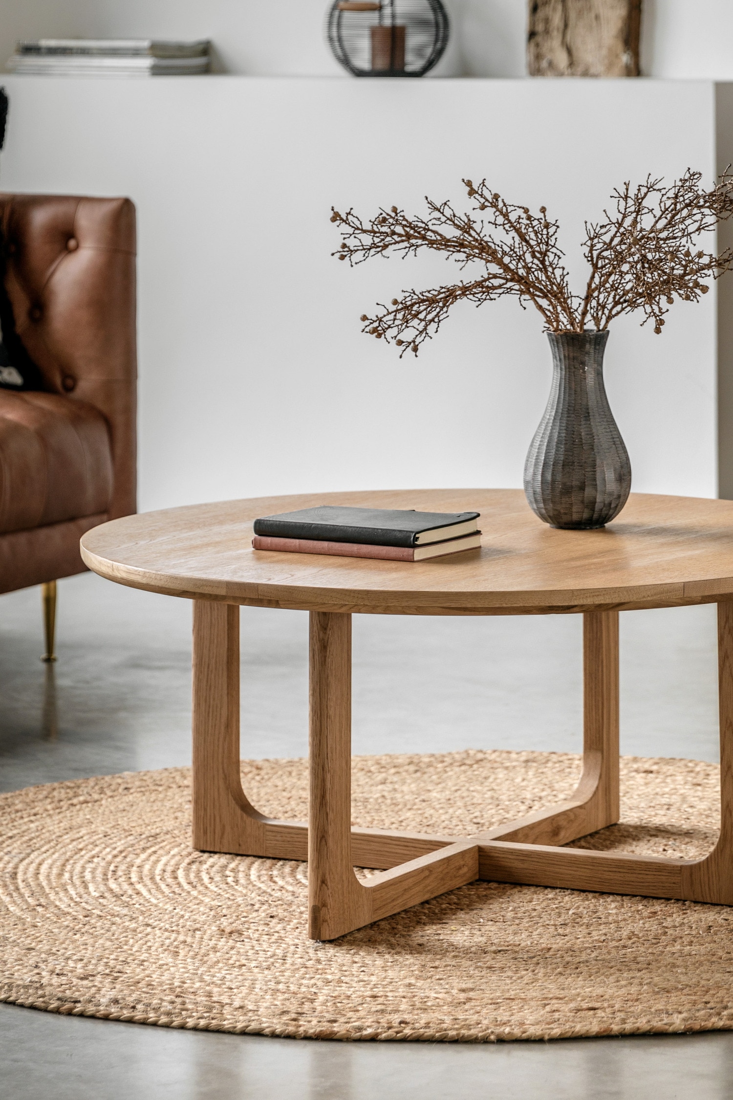 Wooden Round Coffee Table - Natural