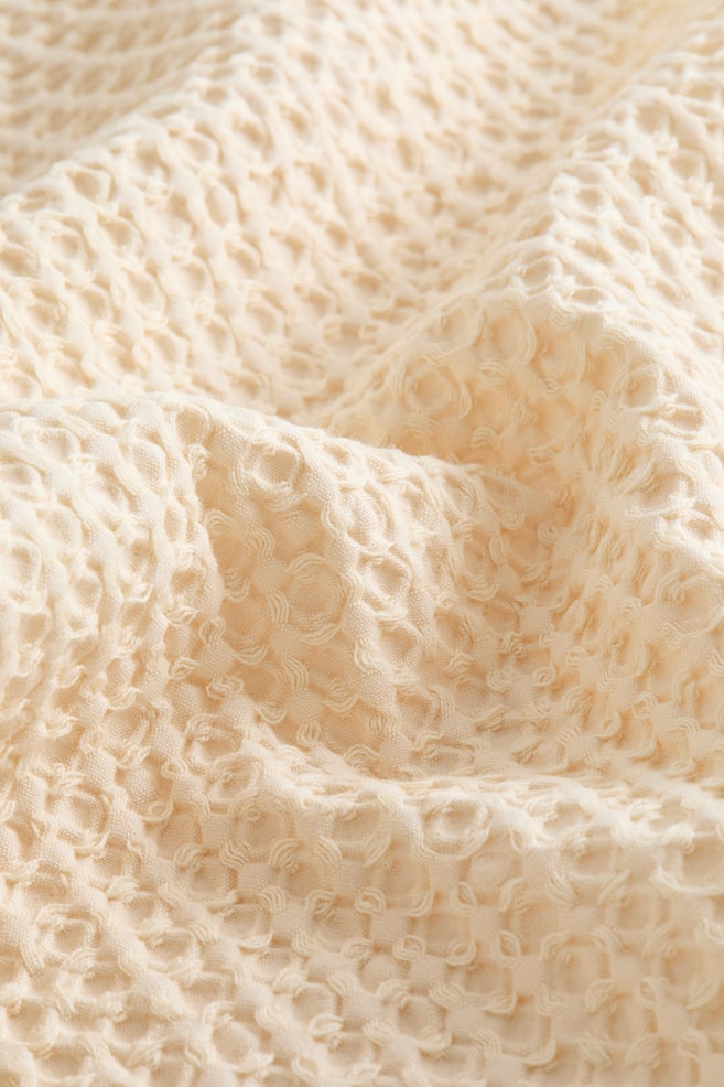 Waffled Bath Towel-Light yellow - 3