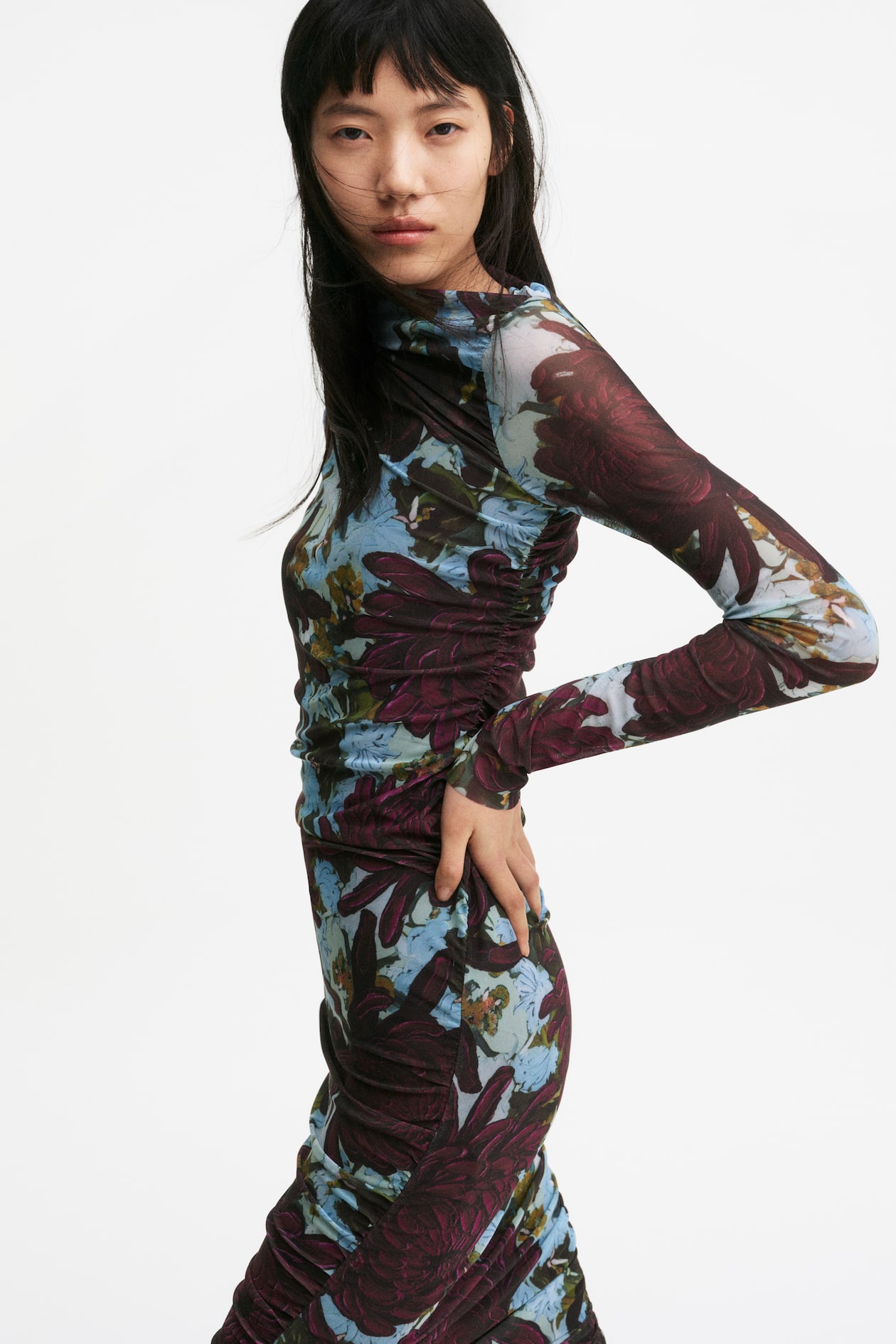 Asymmetric Mesh Dress - image 4