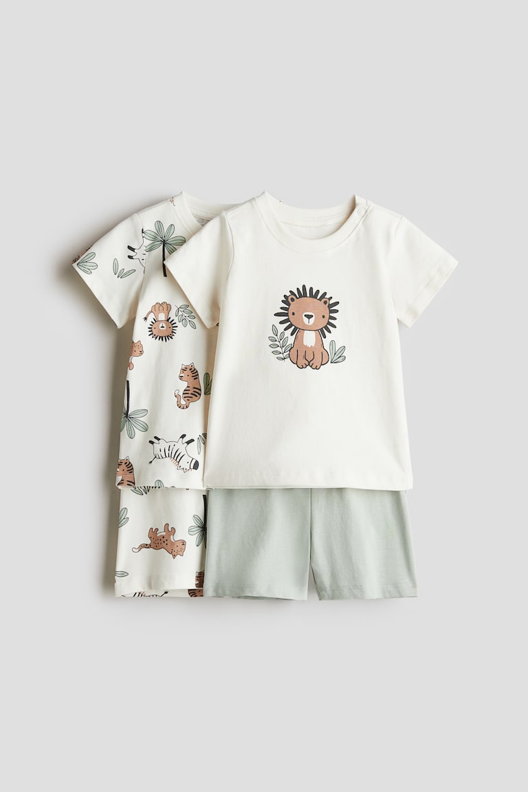 コットンパジャマ 2組セット - クリーム／アニマル - Kids | H&M JP 