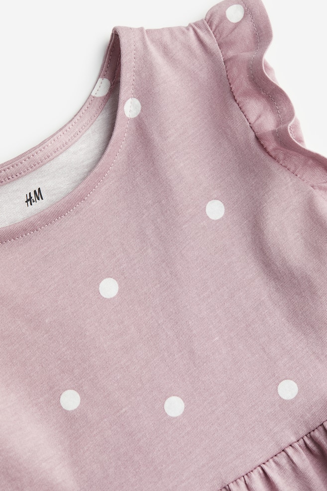 Cotton jersey dress - Dusty pink/Spotted/Natural white/Hearts/Light beige/Hearts/Pink/Spotted/dc/dc/dc - 3