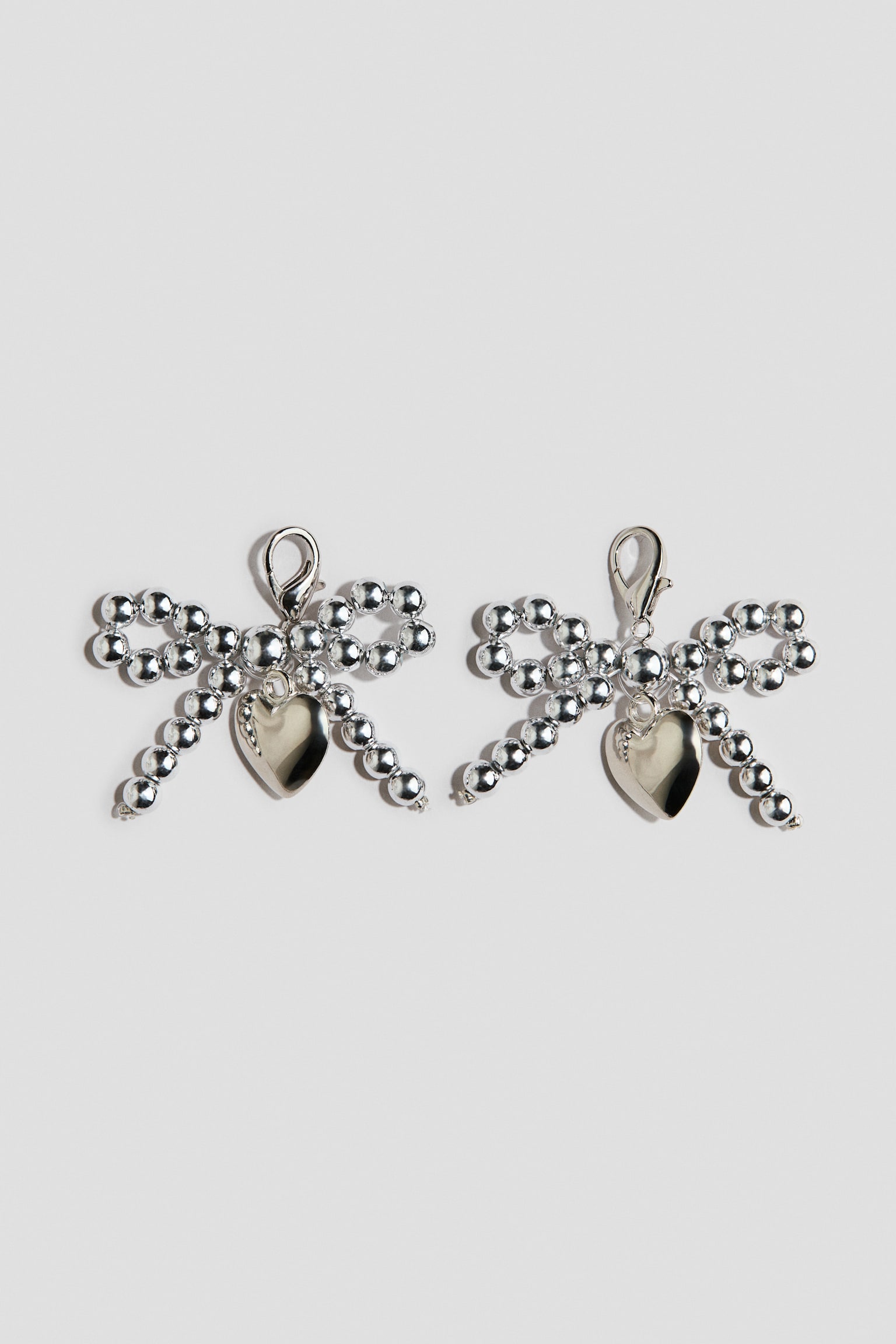 2-pack metal shoe charms - Silver-coloured/Bows/Silver-coloured/Teddy bear