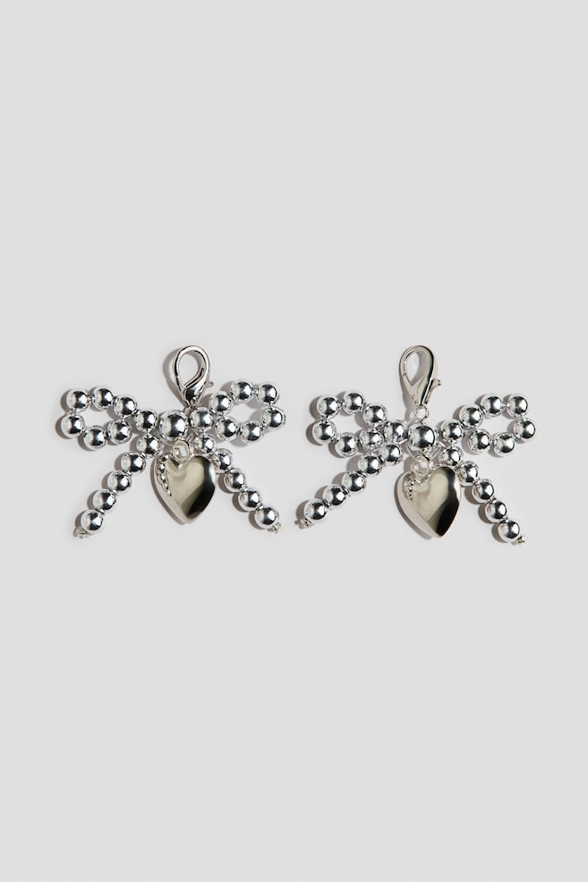 2-pack metal shoe charms - Silver-coloured/Bows/Silver-coloured/Teddy bear - 1