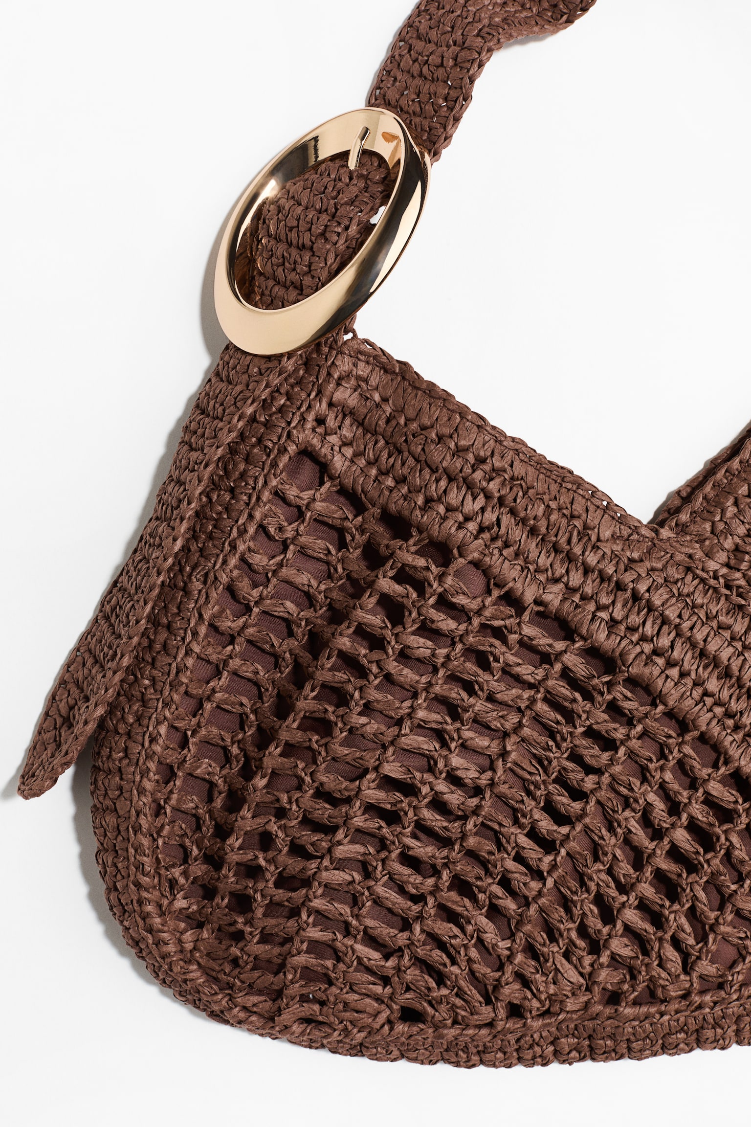 Straw shoulder bag - Brown - 3