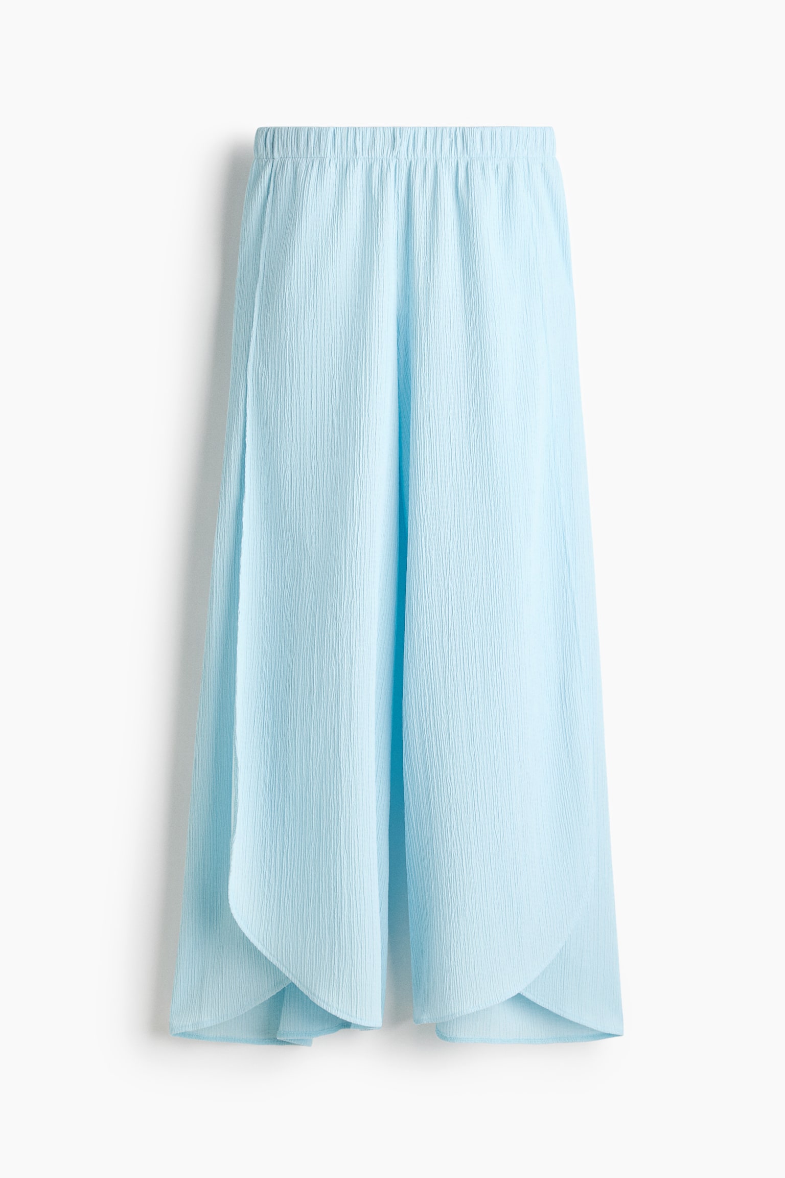 Wide wrap-detail trousers - Light turquoise/Cream