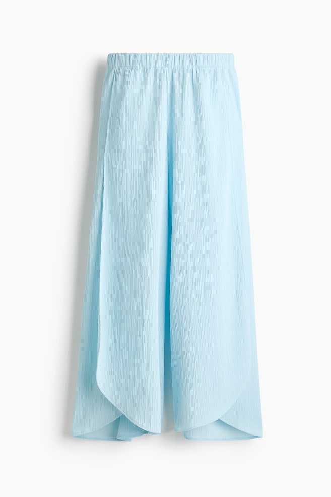 Wide Wrap-Detail Pants - Light turquoise - 1