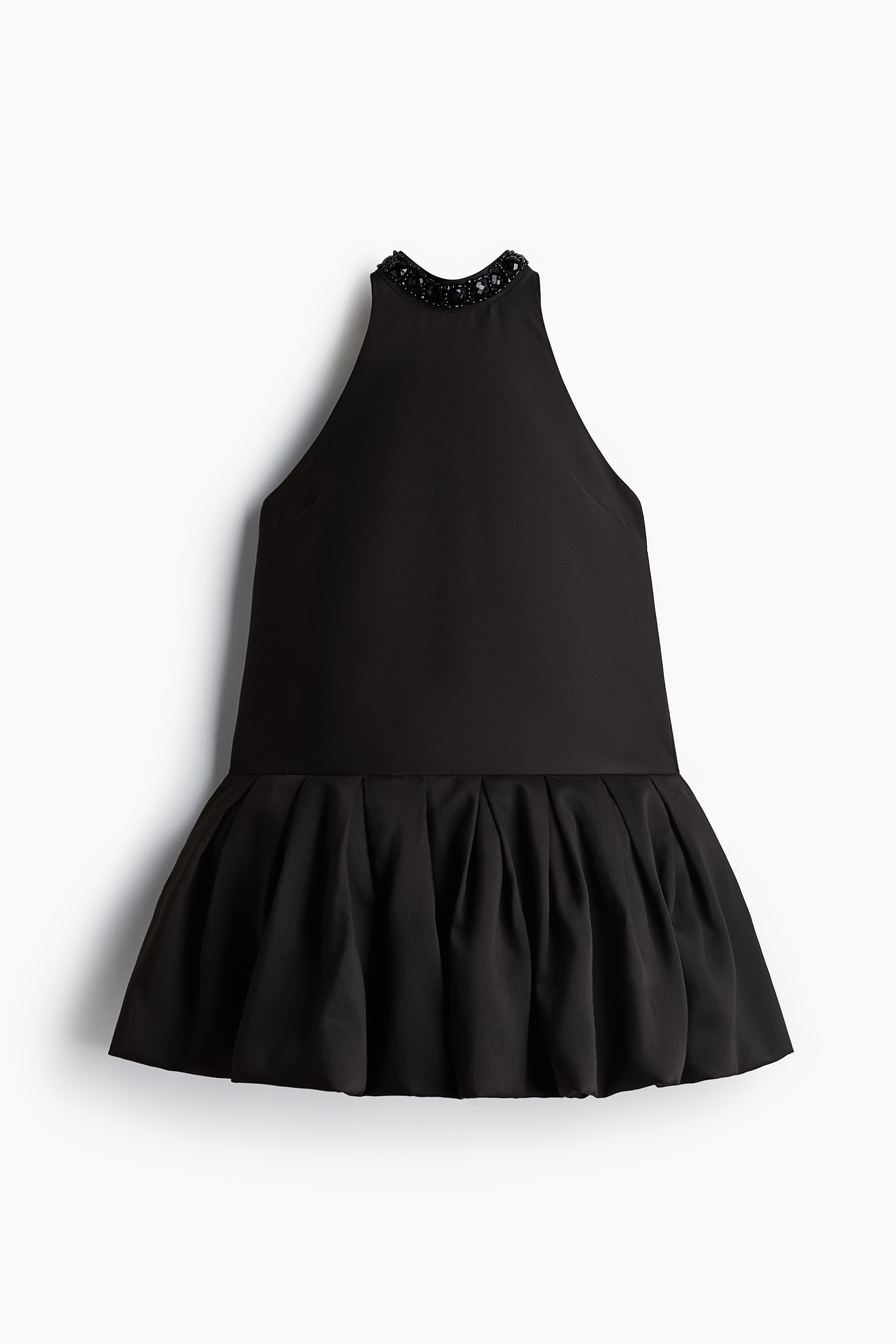 Ladies - Black Bubble-hem dress - Size: XS  - H&M