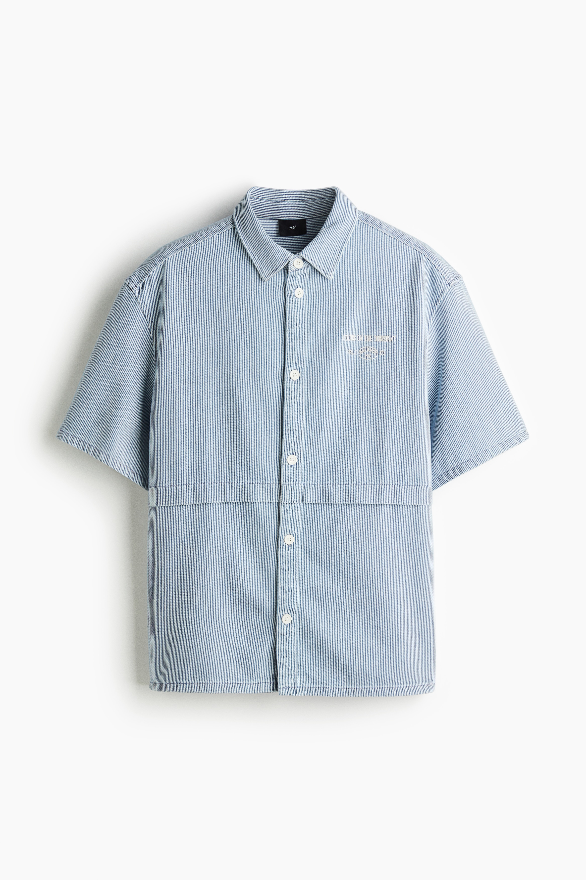 Loose Fit Short-sleeved shirt - Light blue/Focus/Black/Light beige