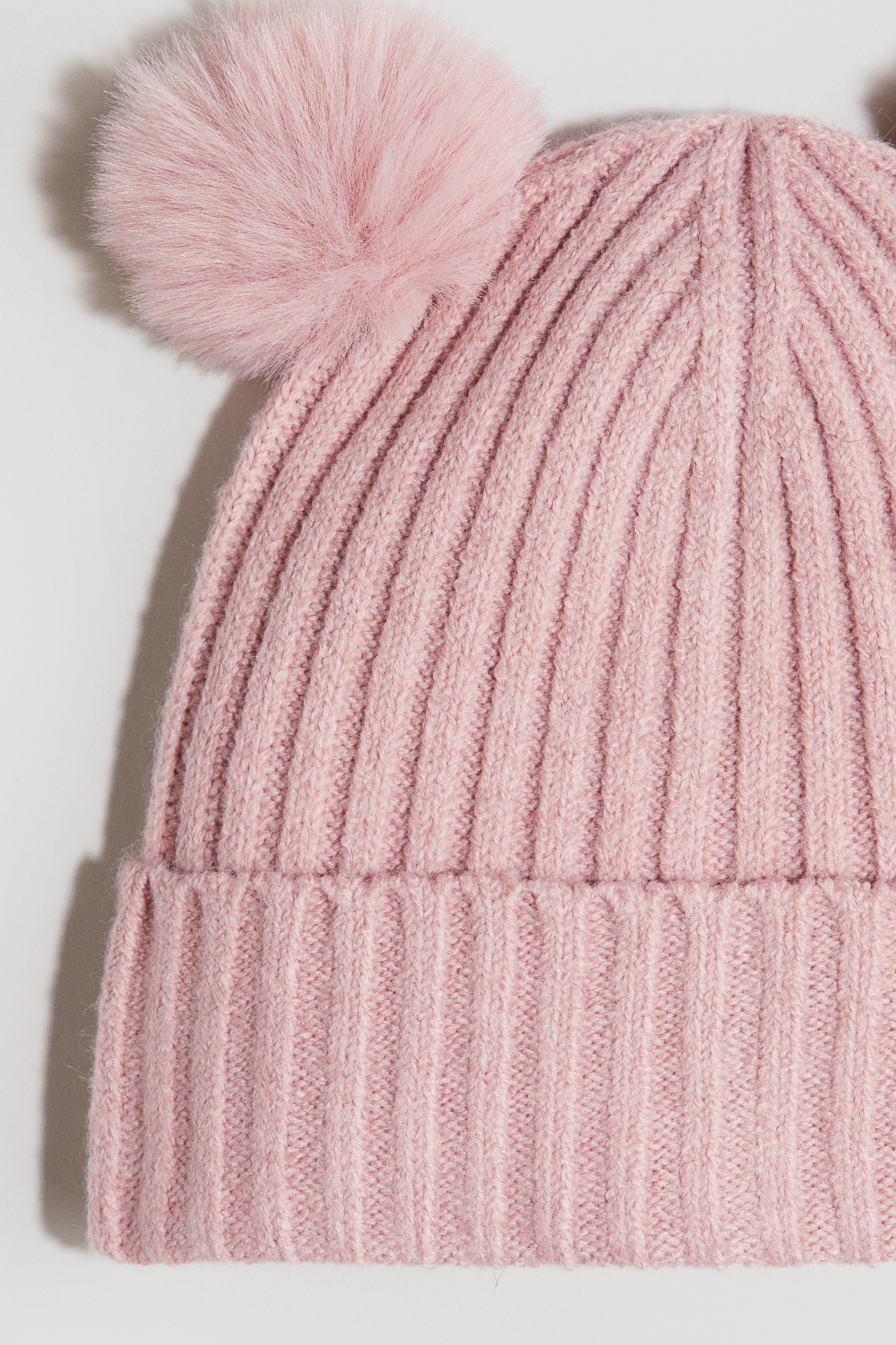 Rib-Knit Pompom Beanie - Light pink - Kids | H&M US