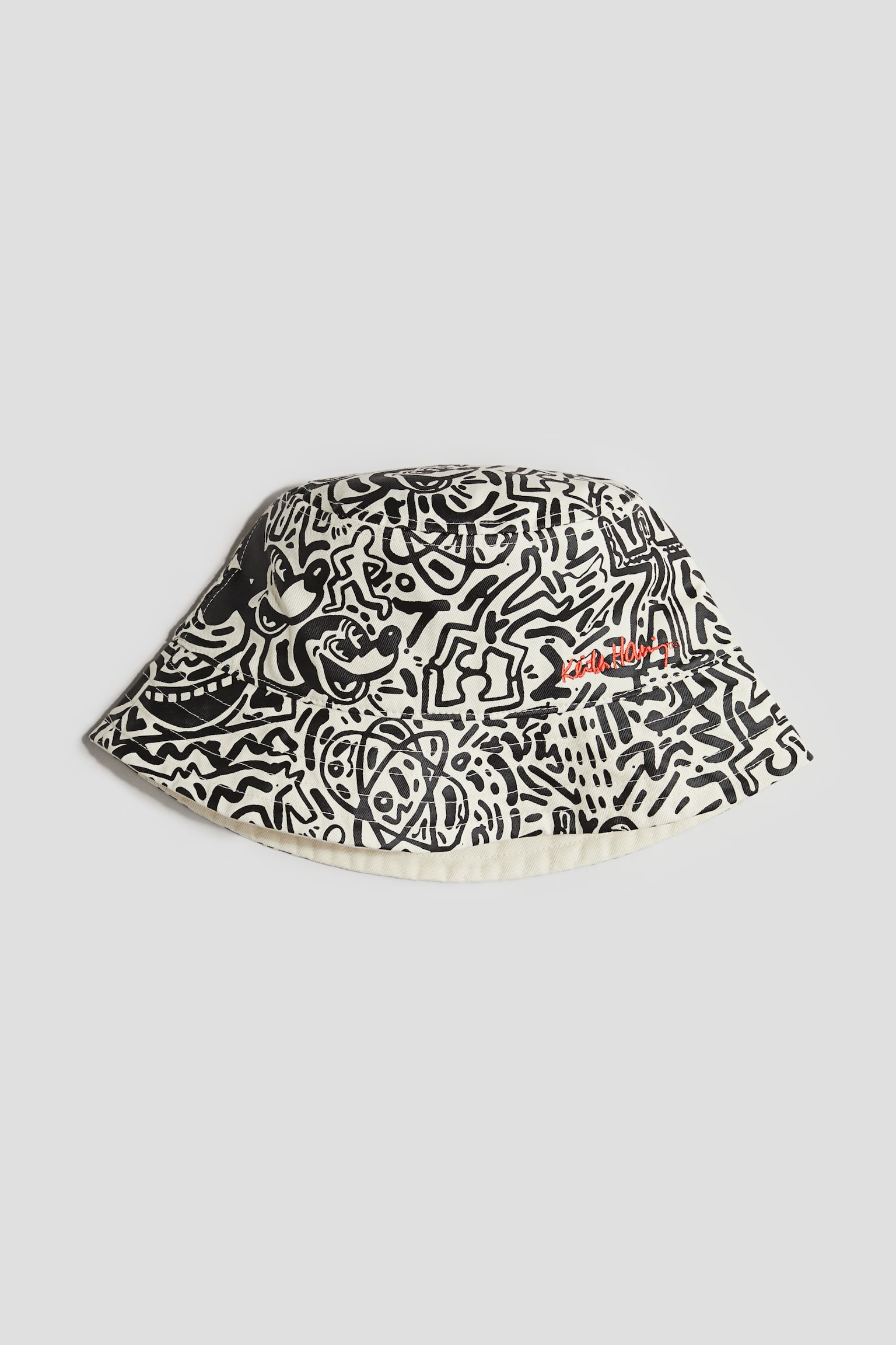 Printed twill bucket hat - Natural white/Patterned - 1