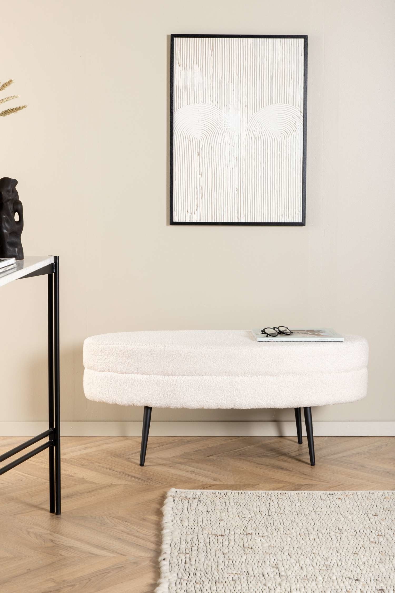 Otto Ottomane - En Peluche, Blanc/Teddy, Greige/En Peluche, Beige/Velvet, Hors Blanc