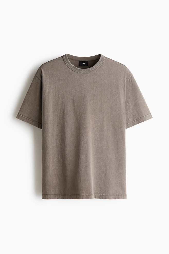 Loose Fit Boxy T-shirt - Khaki green/Black/Light dusty teal - 1