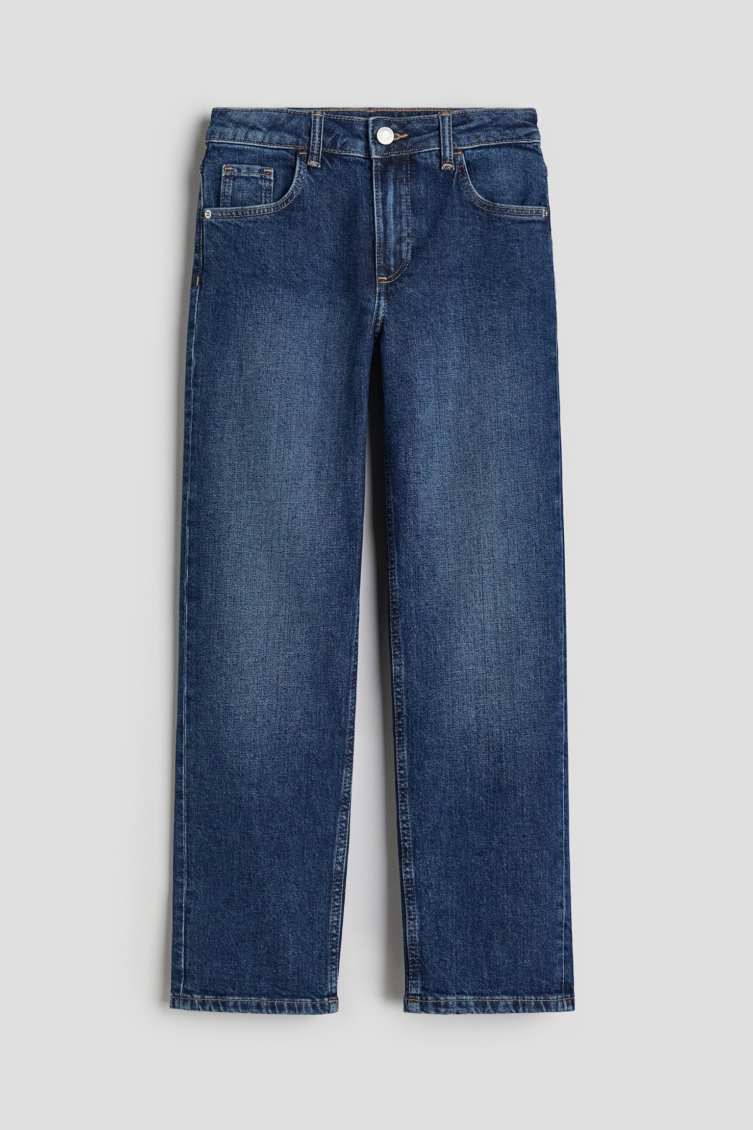 Straight Leg Jeans - Dark denim blue - 1