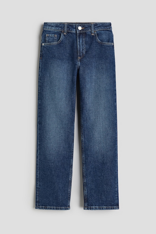 Straight Leg Jeans - Mørk denimblå - 2