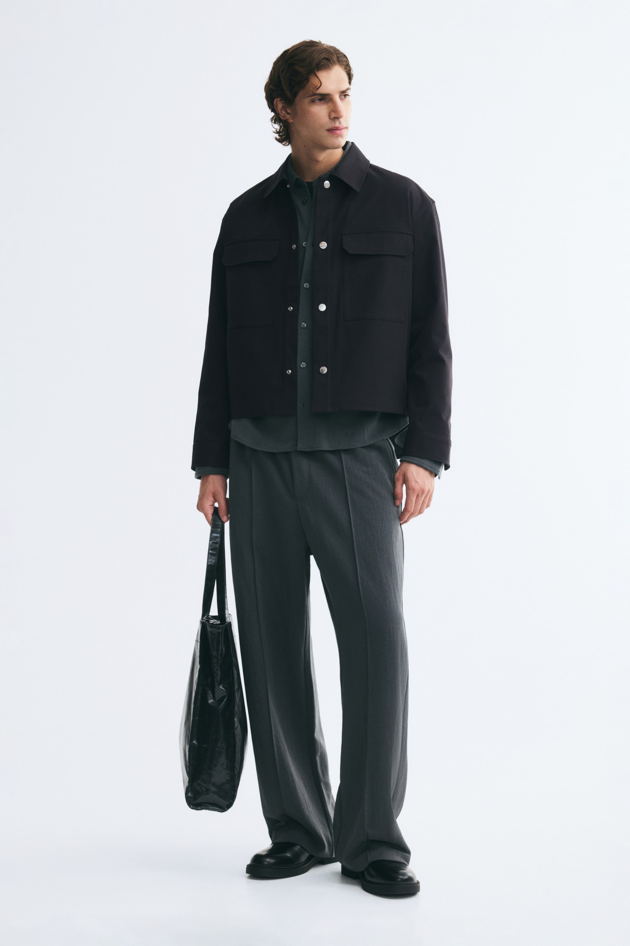 Προβολή μεγαλύτερης εικόνας: Overshirt - Μαύρο - Men | H&M GR 1