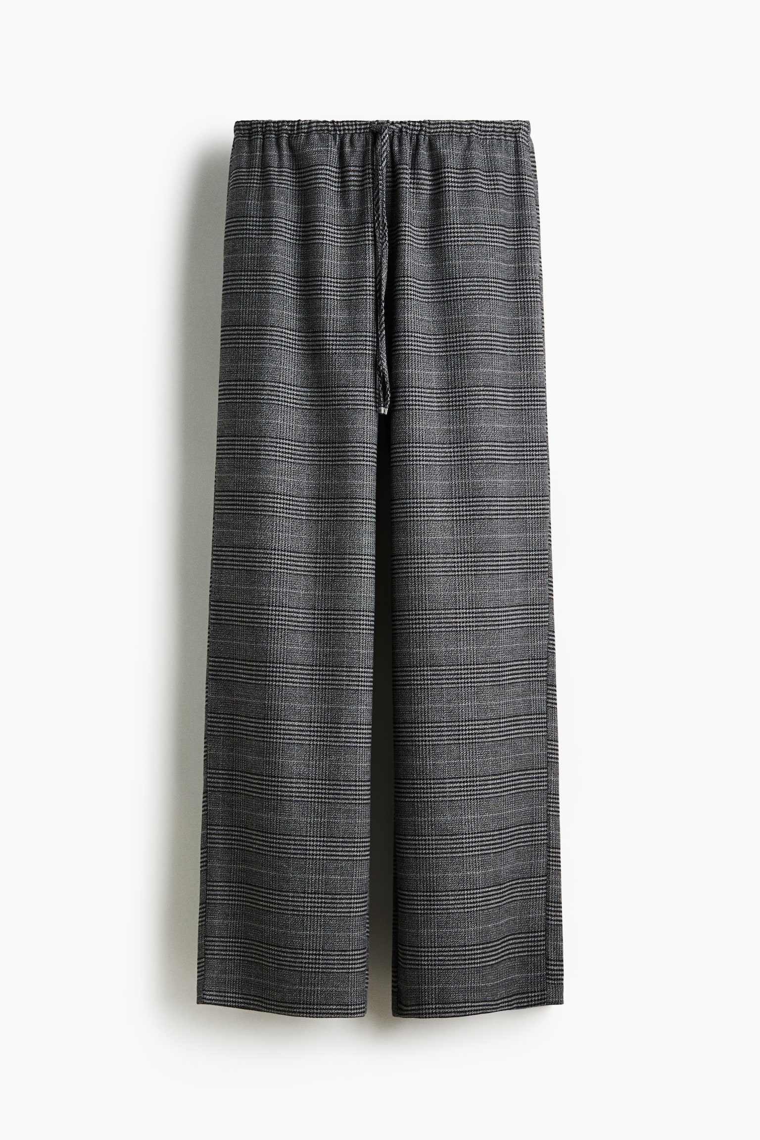 Женские брюки H&M Pants with Drawstring, цвет: Тёмный серый / Клетчатый — фото 1