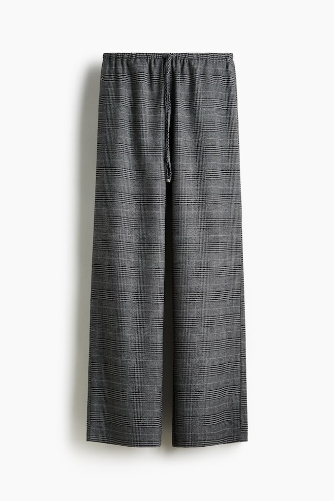 Pantalon avec cordon de serrage - Gris foncé/carreaux - 1