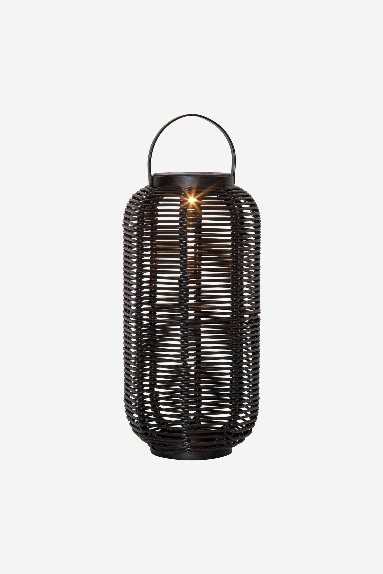 Runda Lantaarn Op Zonnecellen 30 Cm - Zwart