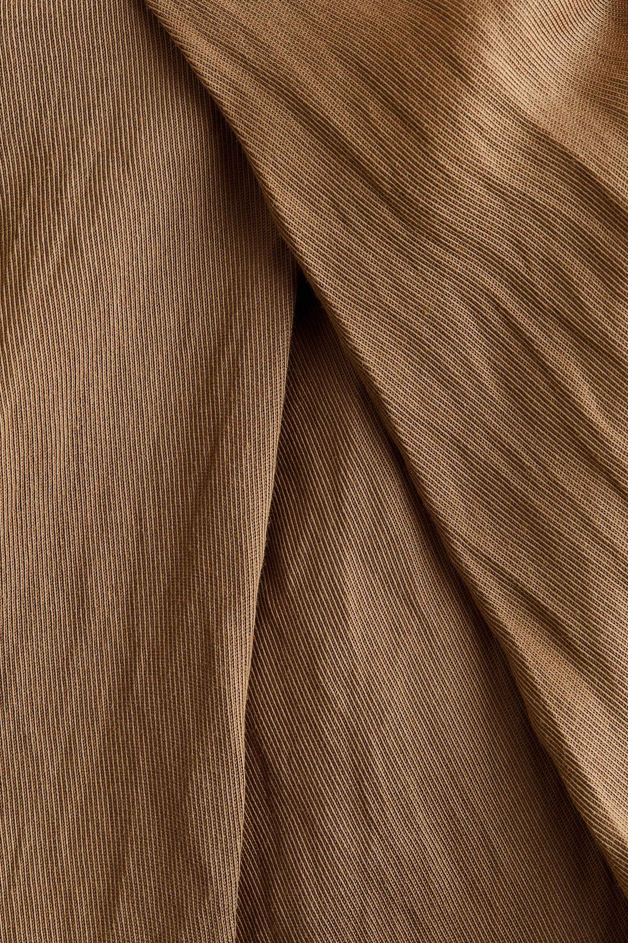 Crinkled Wrap-Detail Pants
