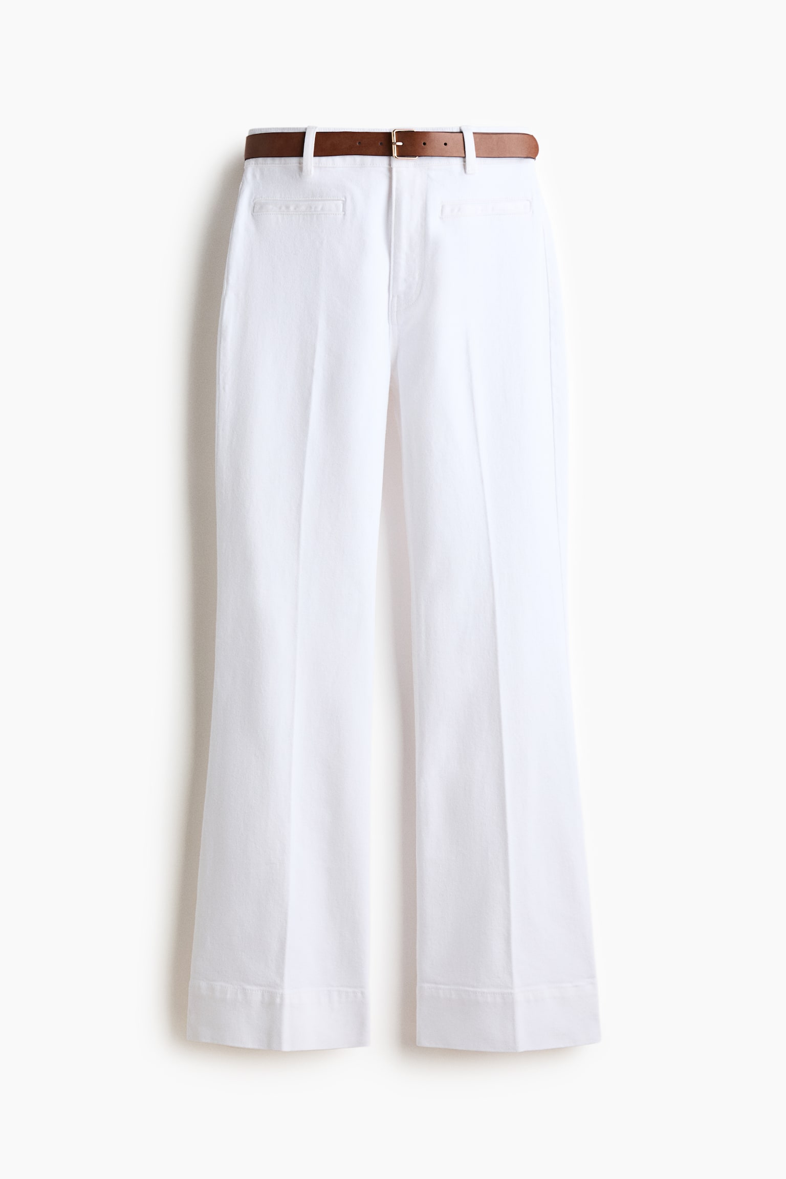 Flared twill trousers - White - 2