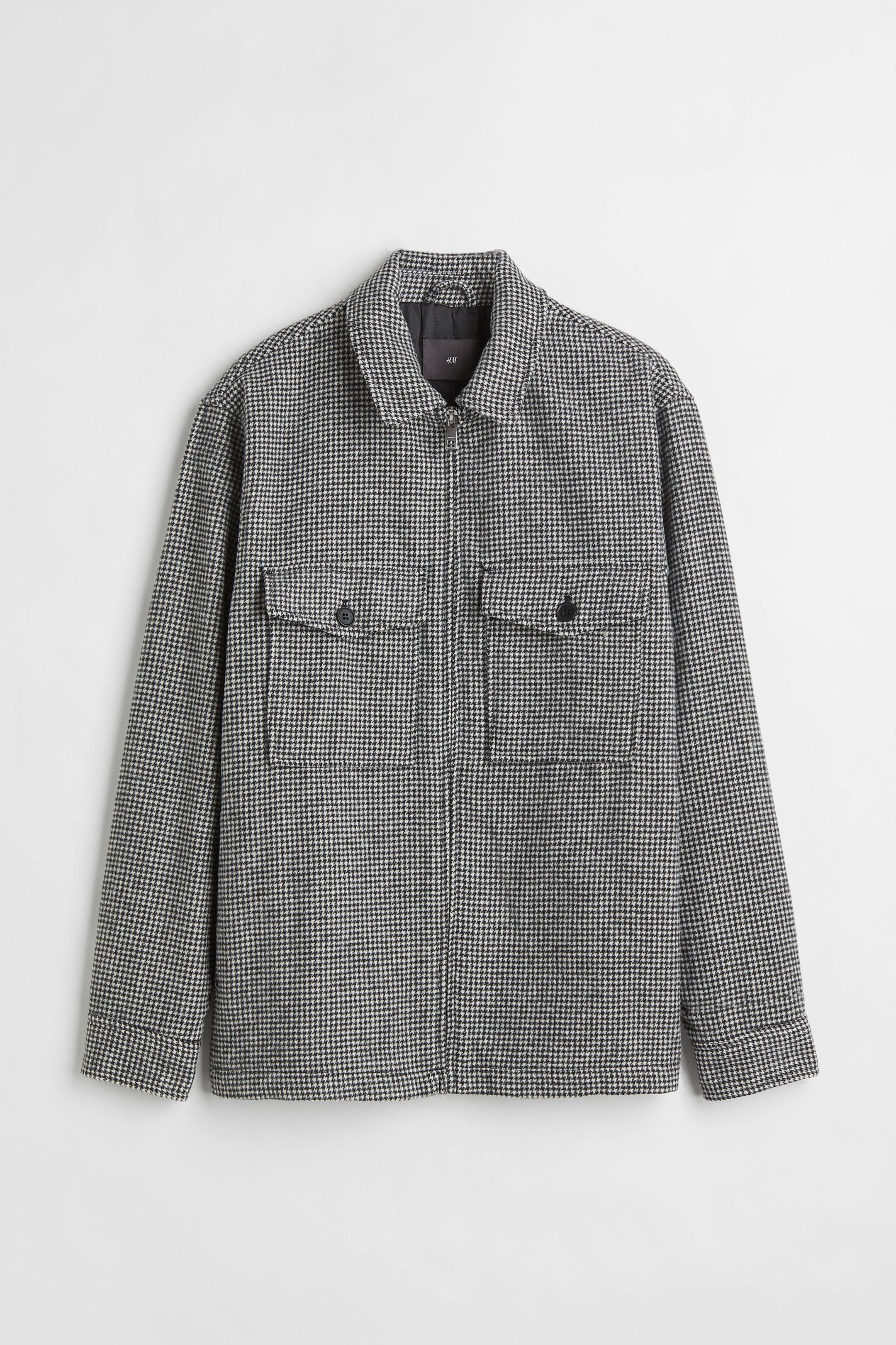 View larger image: Wool-blend shacket - Black/White checked - Men | H&M 1