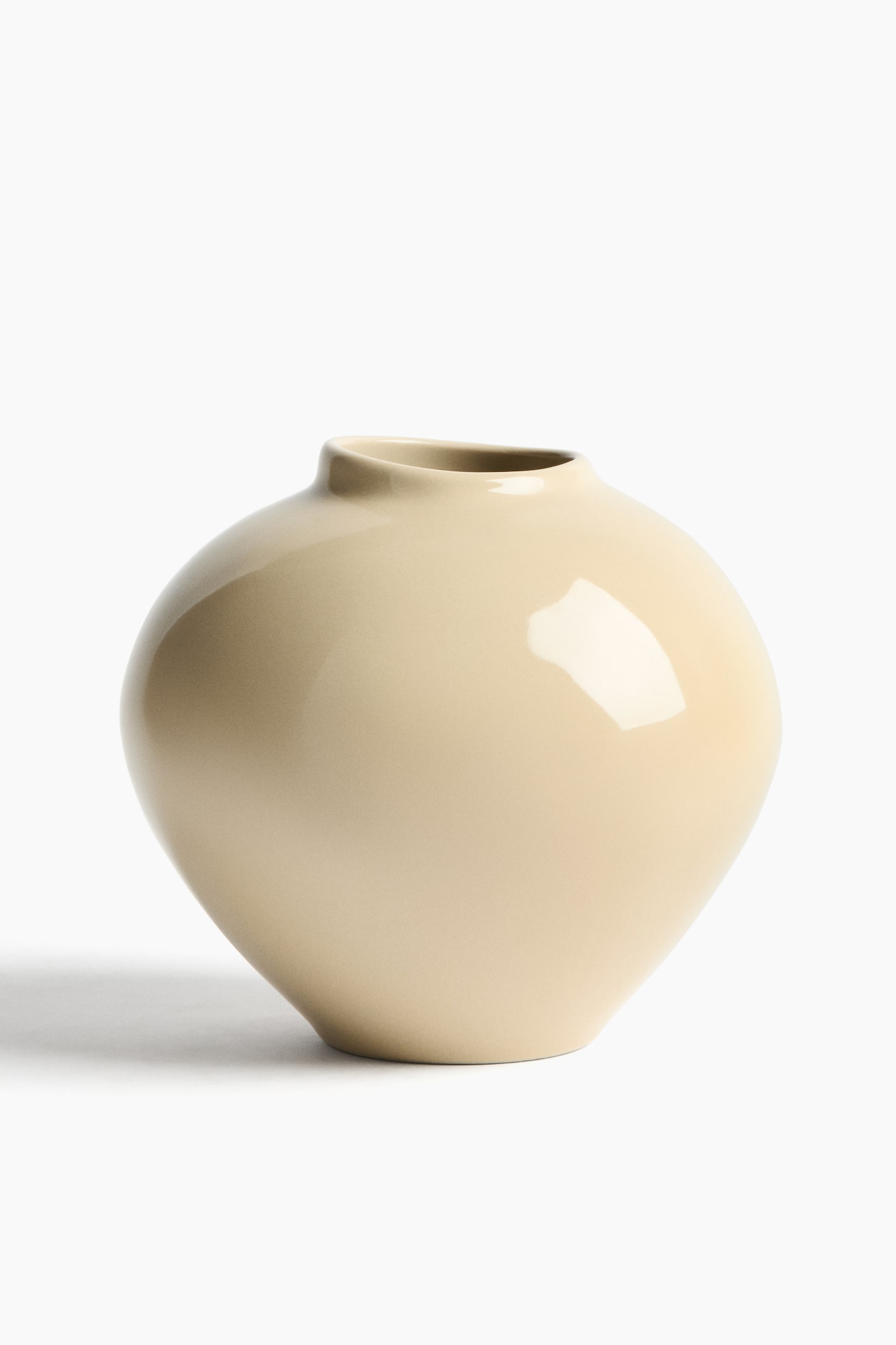 イレギュラーストーンウェアフラワーベース - ライトイエロー/ダークブラウン - 1