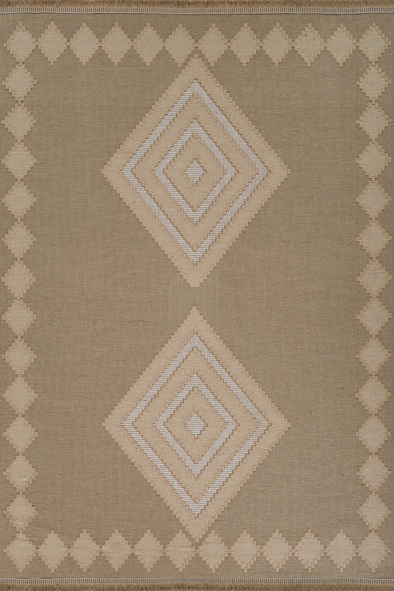 Keyuri Machine Washable Jute Boho Area Rug - Beige, Ivory