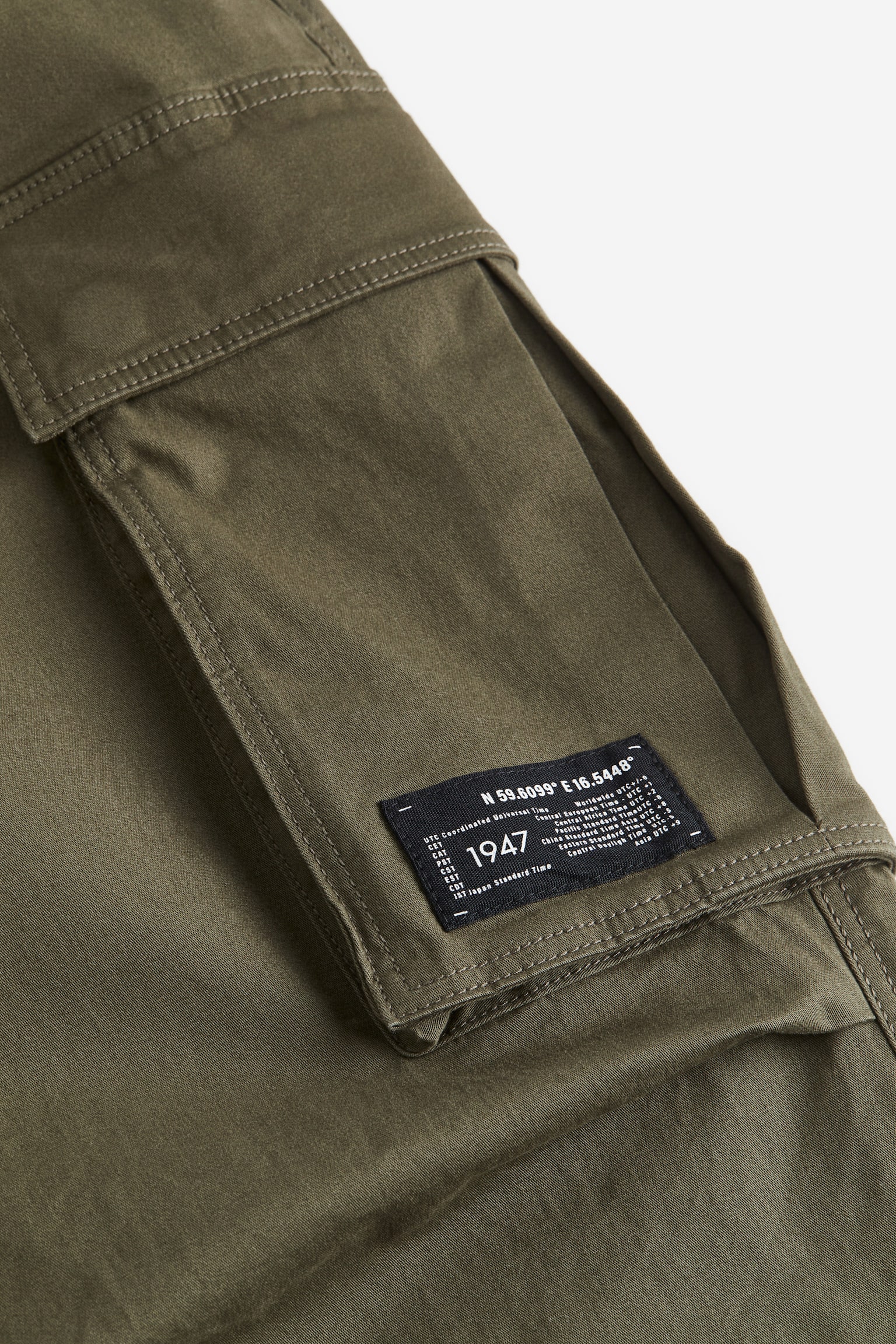 Relaxed Fit Cotton Cargo Joggers - Khaki green/Cream/Beige/Dark brown - 5