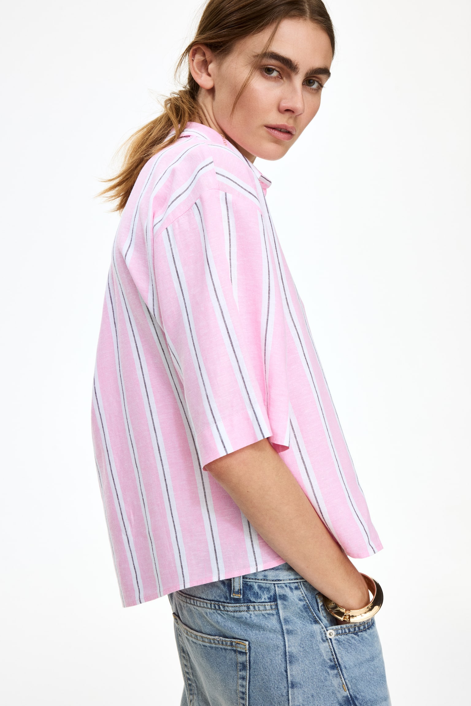 Oversized Linen-Blend Shirt - 6