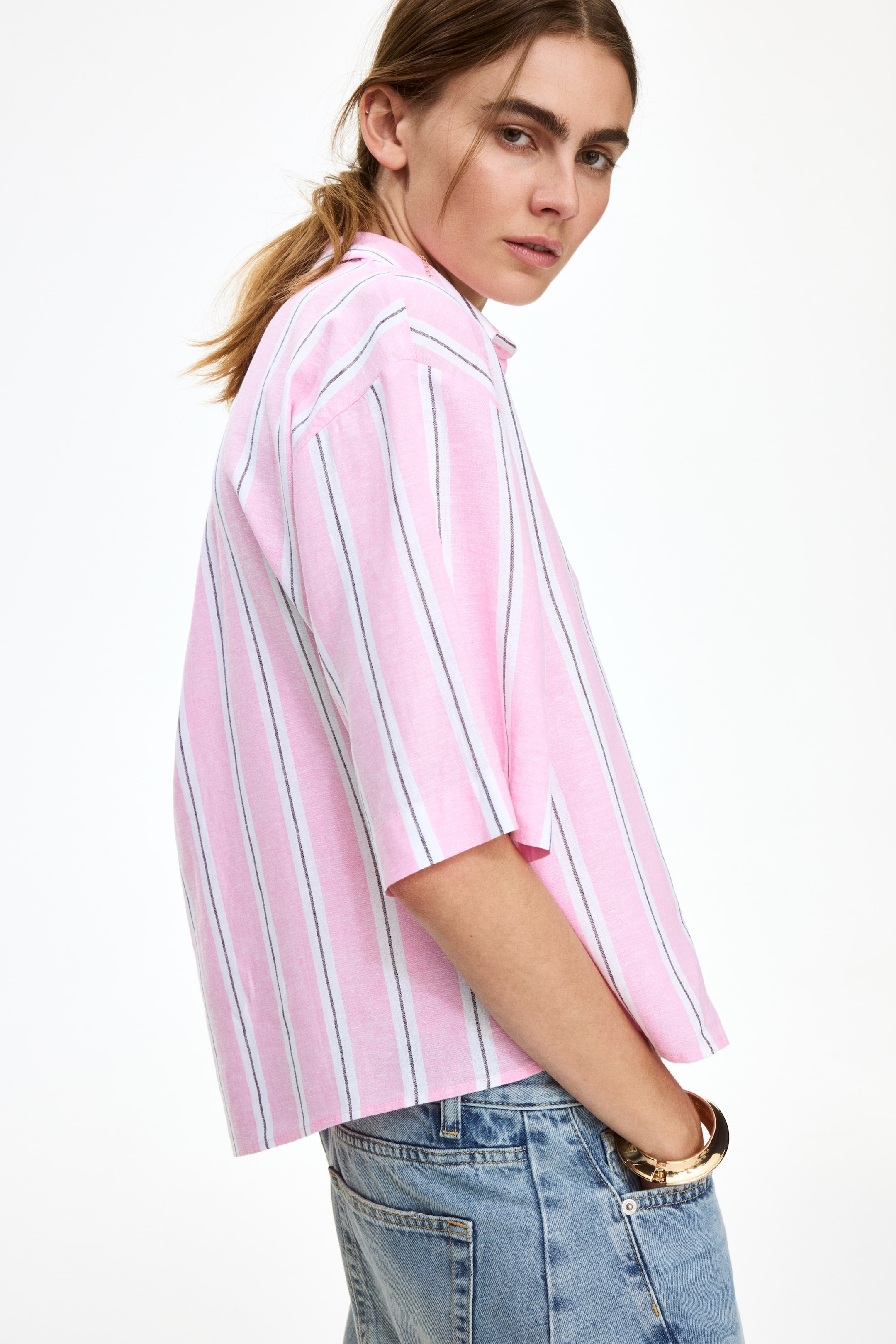 Oversized Linen-Blend Shirt