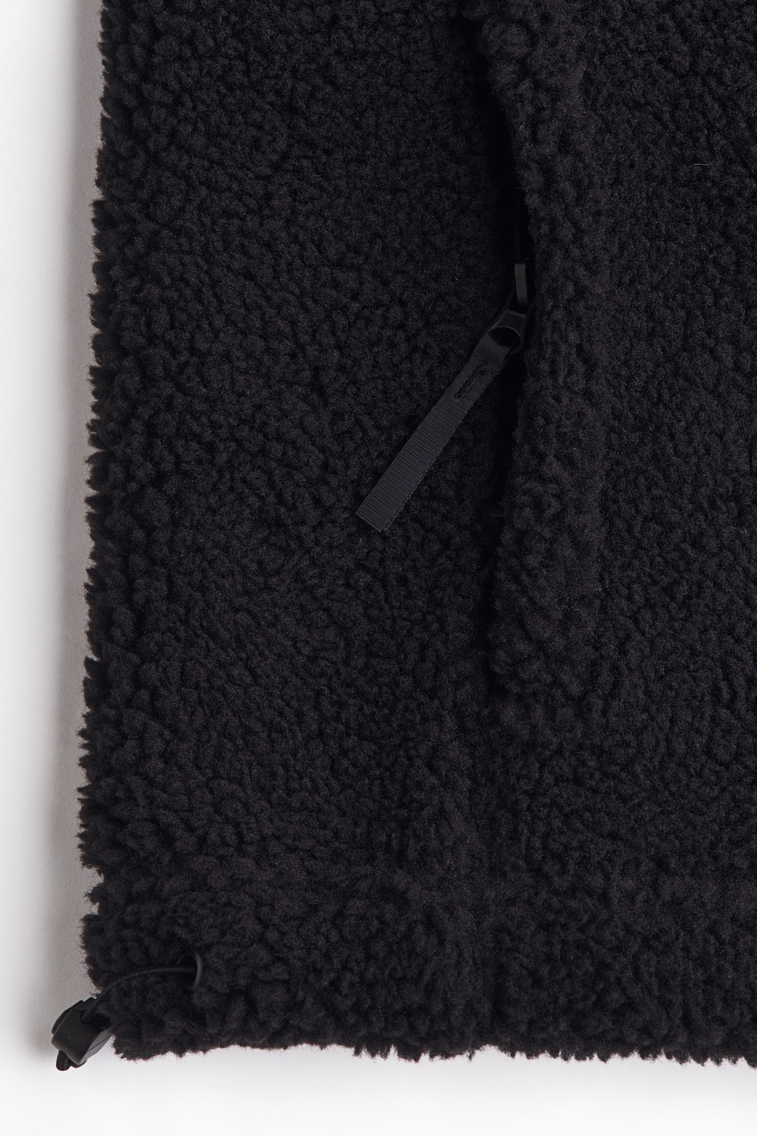 Женская куртка H&M Move Loose-Fit Hooded Teddy Fleece Activewear, цвет: Чёрный — фото 8
